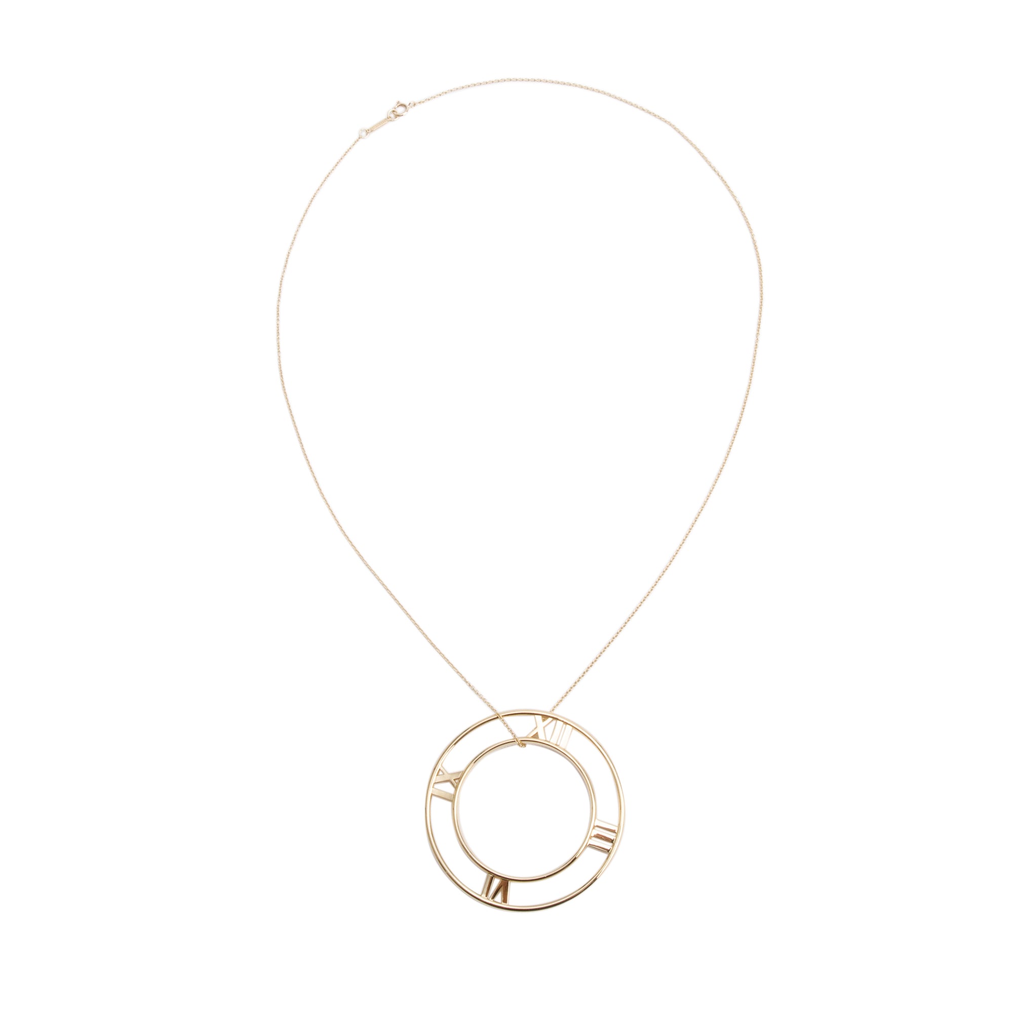 Tiffany & Co. 18k Yellow Gold Atlas Large Open Circle Pendant Necklace w/ Box