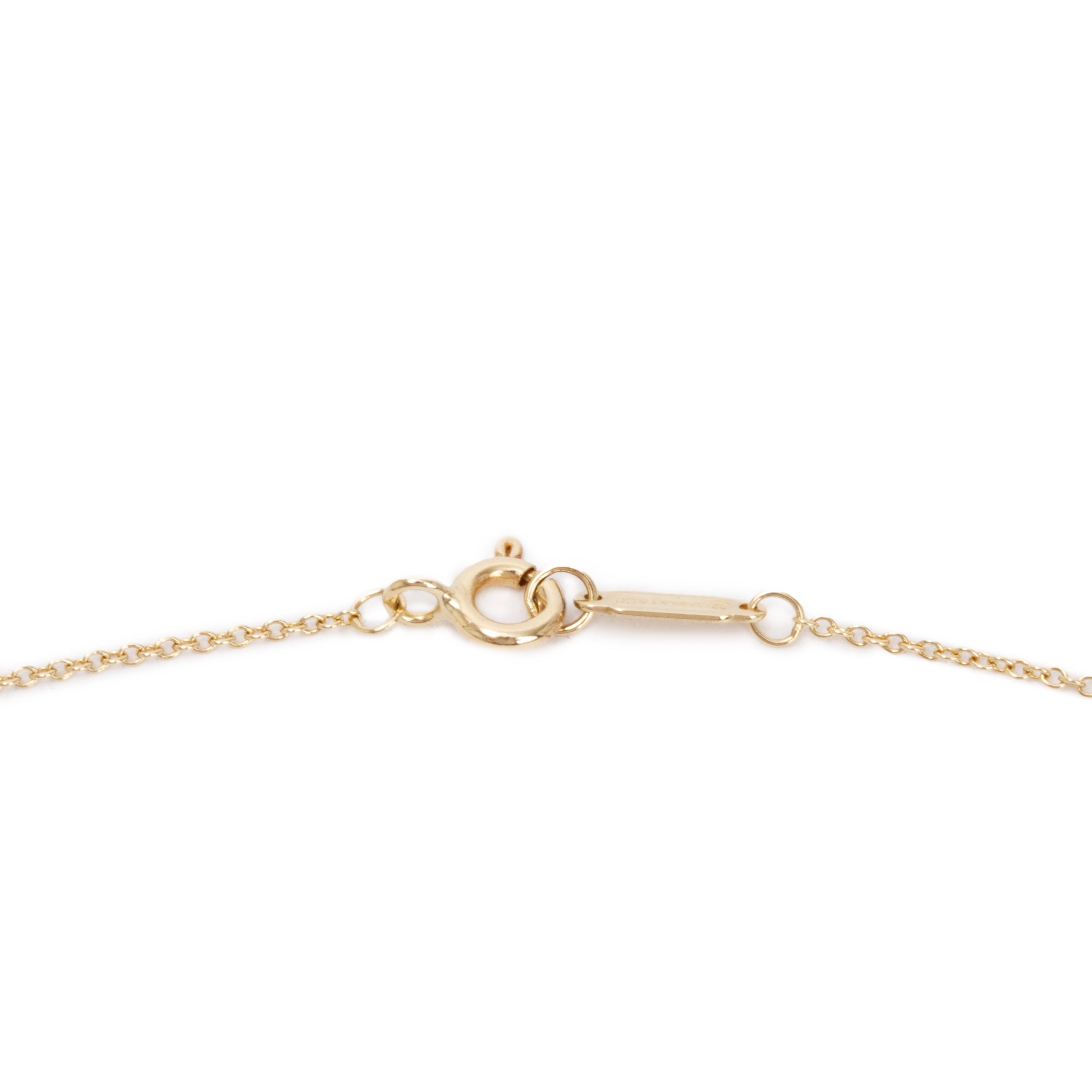 Tiffany & Co. 18k Yellow Gold Diamond Clover Key Pendant Necklace w/ Box