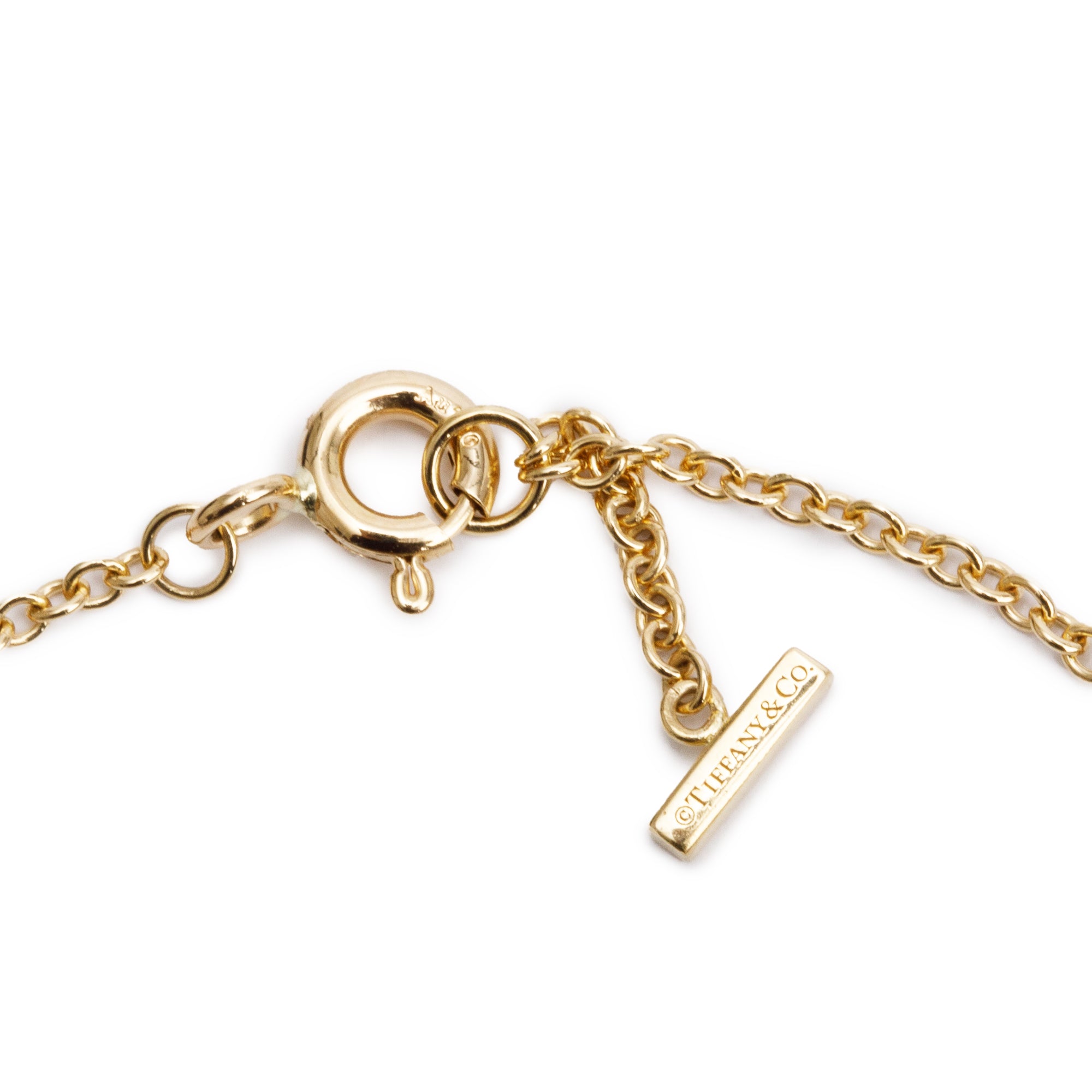 Tiffany & Co. 18k Yellow Gold Diamond T Smile Bracelet w/ Box