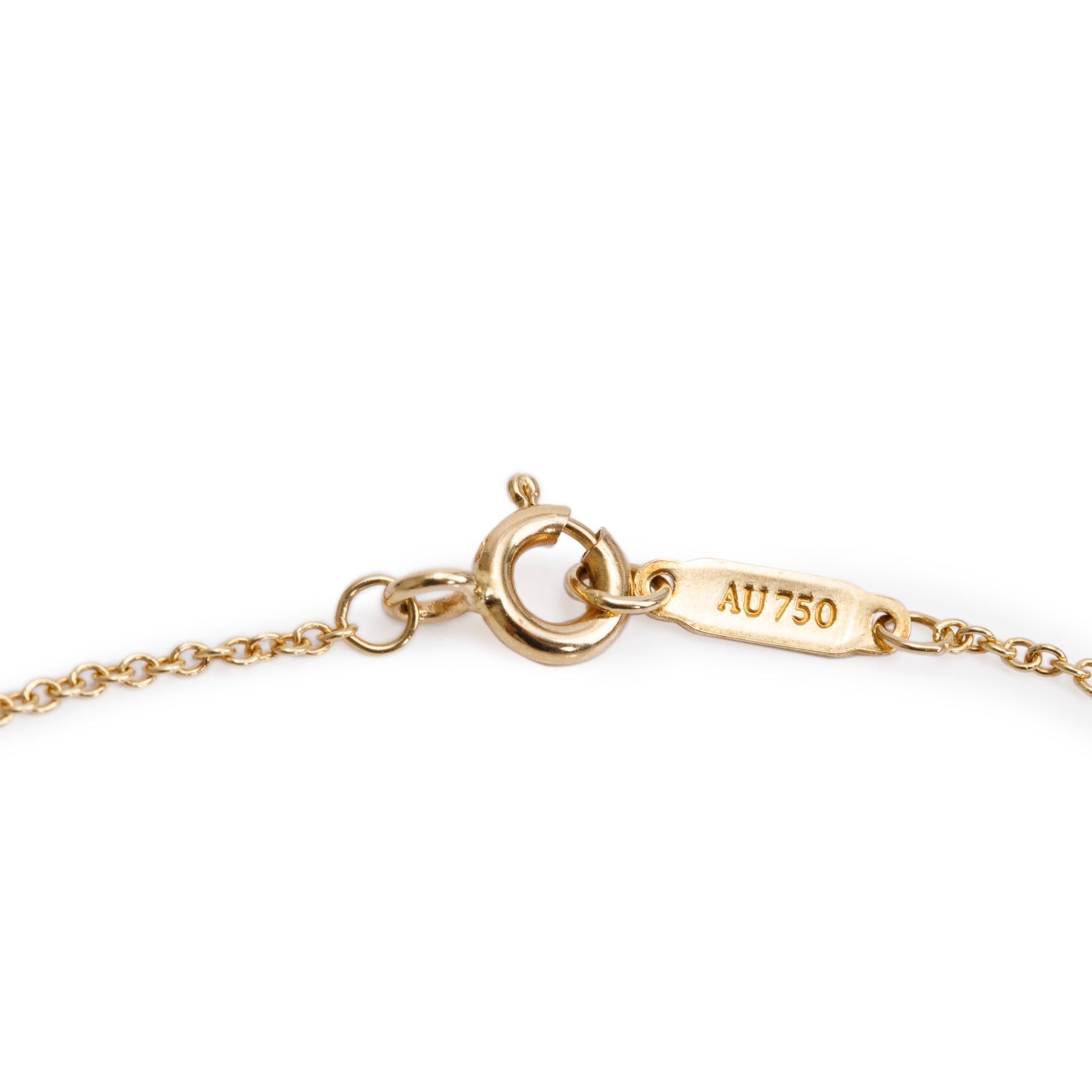 Tiffany & Co. 18k Yellow Gold Diamonds 1.5" Crown Key Pendant Necklace w/ Box