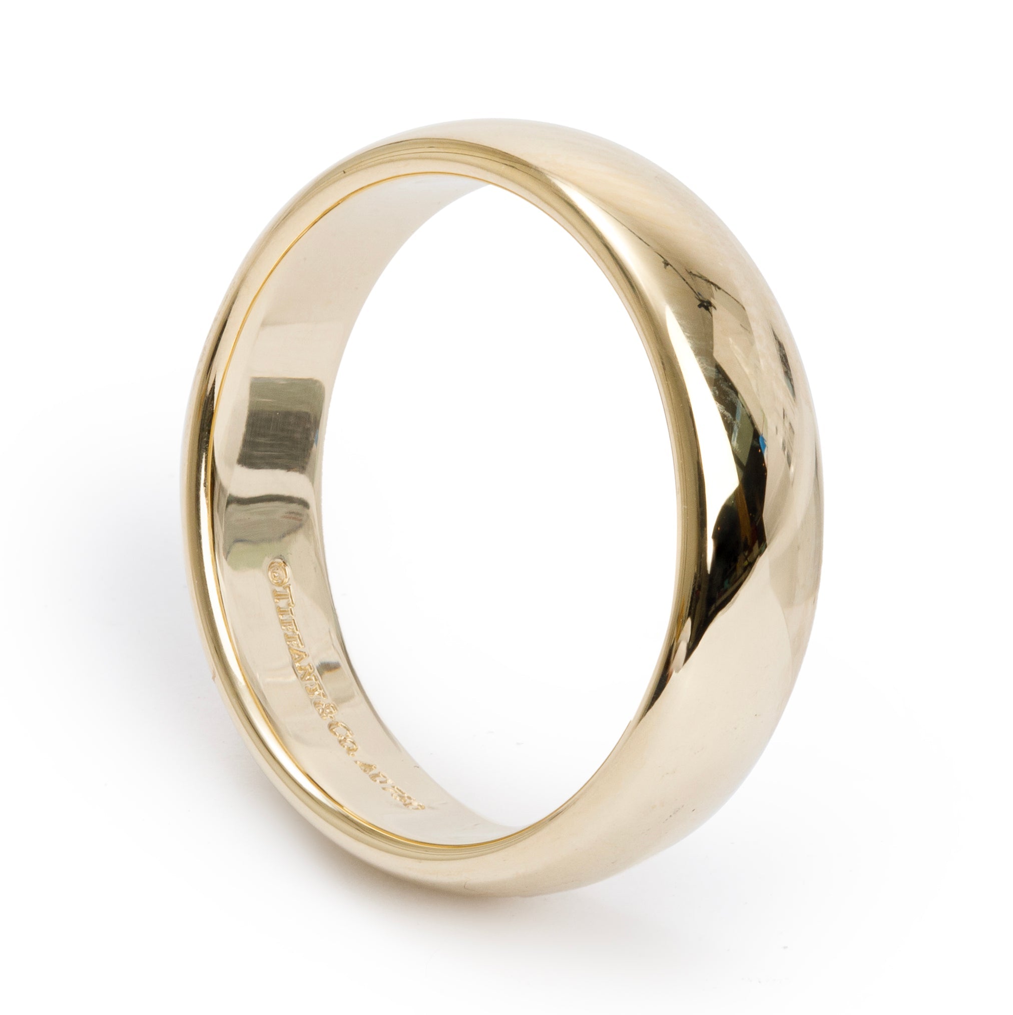 Tiffany & Co. 18k Yellow Gold Forever 6 MM Wedding Band Ring, Size 10.75