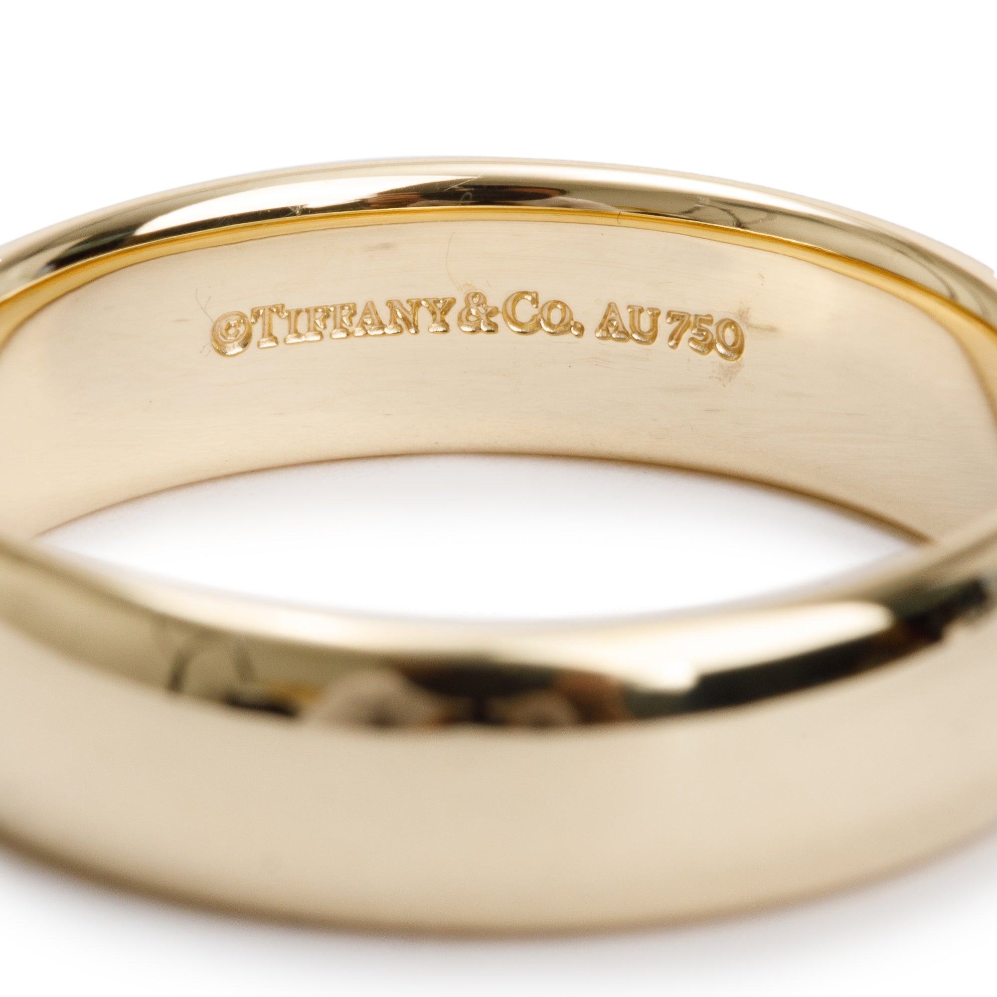 Tiffany & Co. 18k Yellow Gold Forever 6 MM Wedding Band Ring, Size 10.75