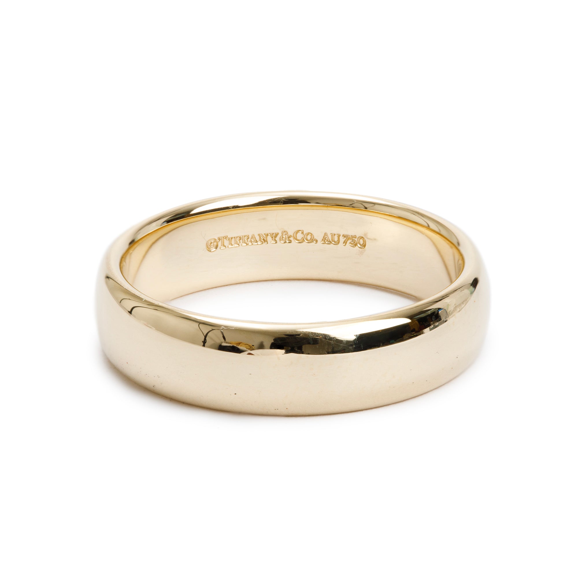 Tiffany & Co. 18k Yellow Gold Forever 6 MM Wedding Band Ring, Size 10.75