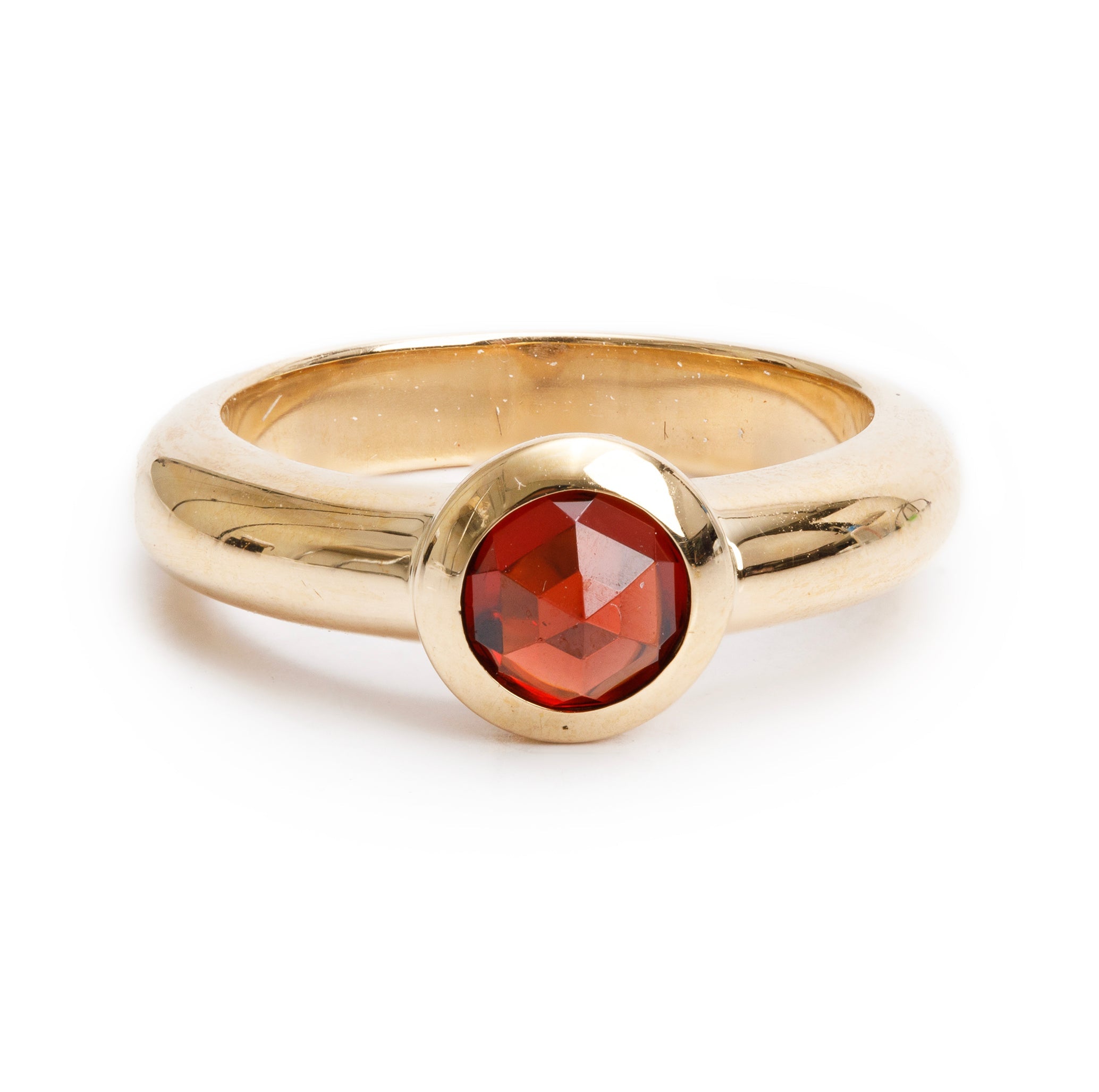 Tiffany & Co. 18k Yellow Gold Garnet Ring, Size 6.5