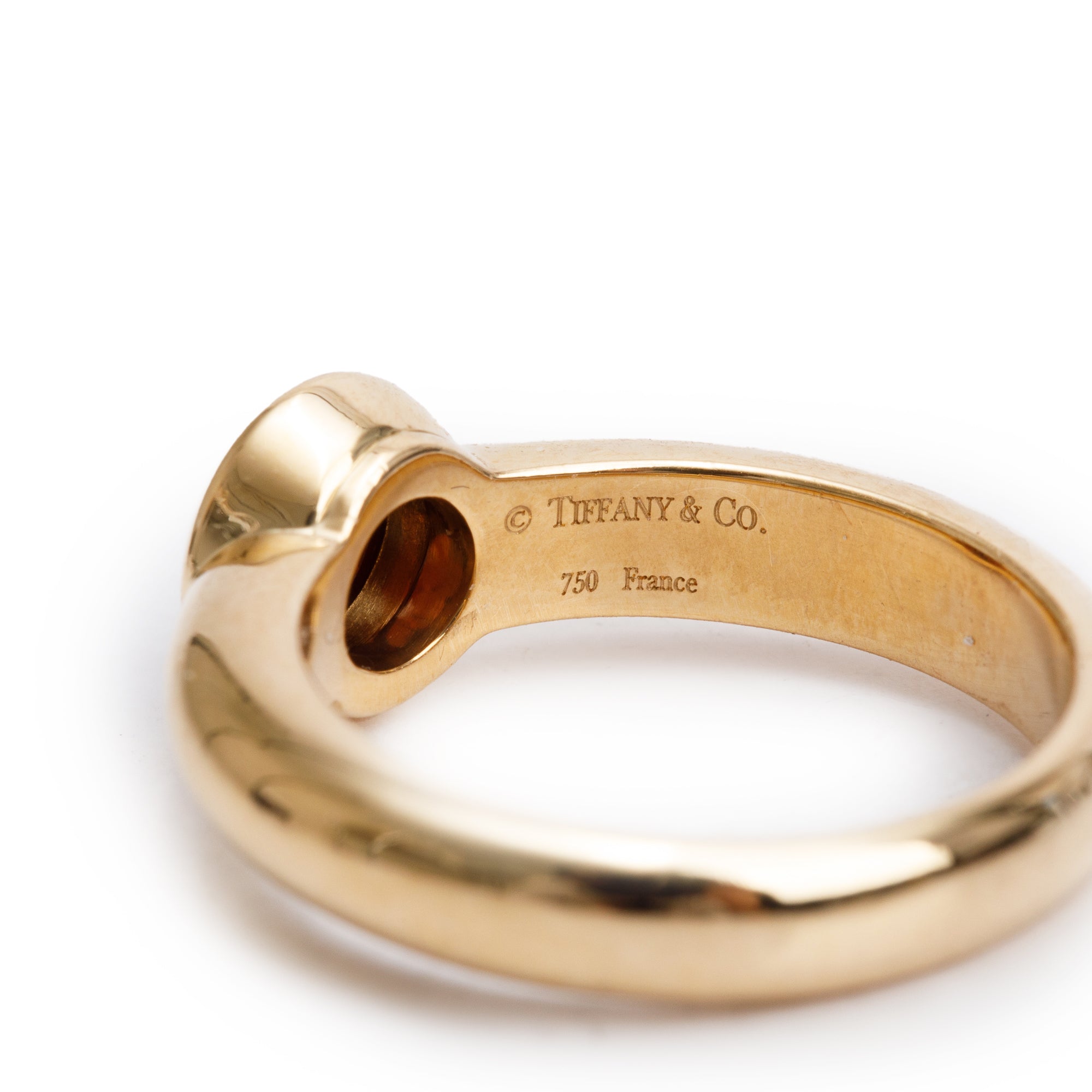 Tiffany & Co. 18k Yellow Gold Garnet Ring, Size 6.5