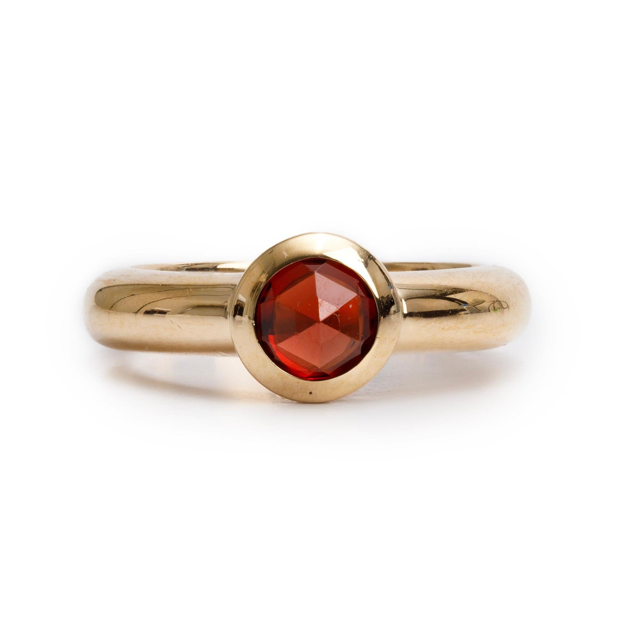 Tiffany & Co. 18k Yellow Gold Garnet Ring, Size 6.5