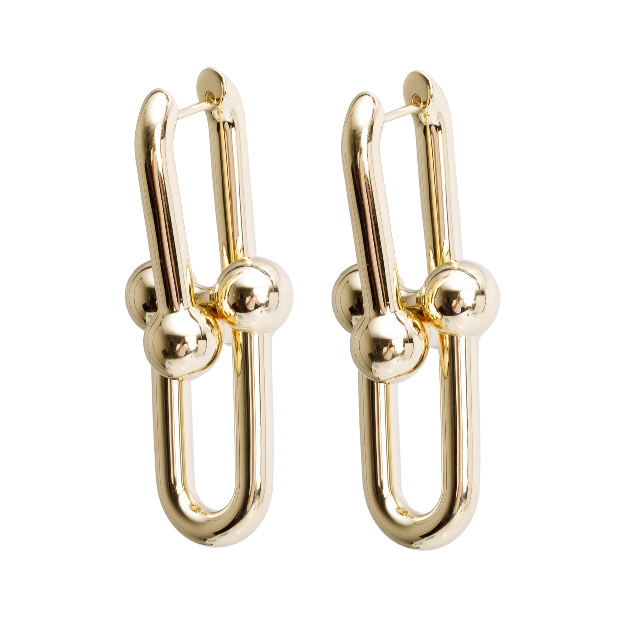 Tiffany & Co. 18k Yellow Gold HardWear Extra Large Link Earrings w/ Box & Receipt