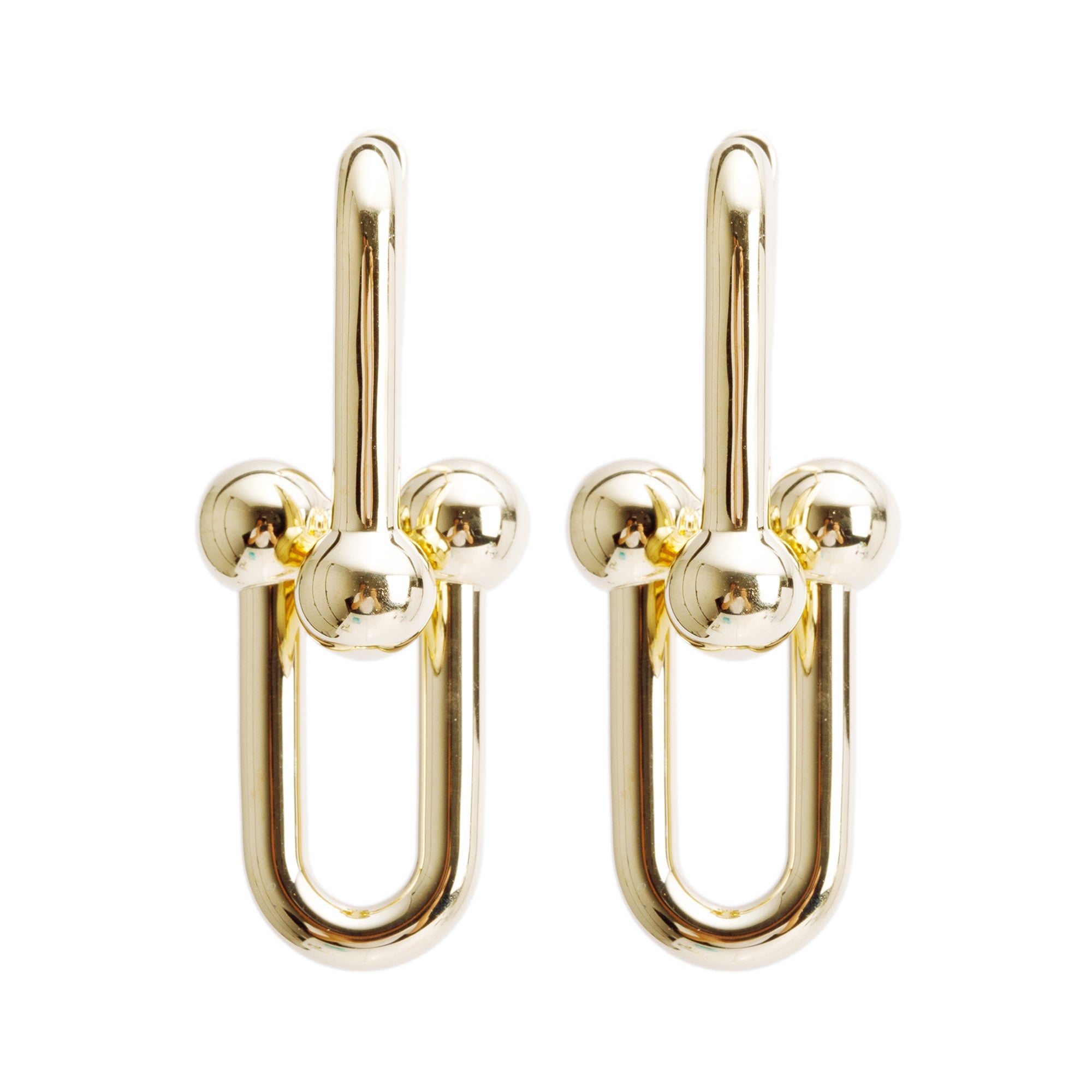 Tiffany & Co. 18k Yellow Gold HardWear Extra Large Link Earrings w/ Box & Receipt