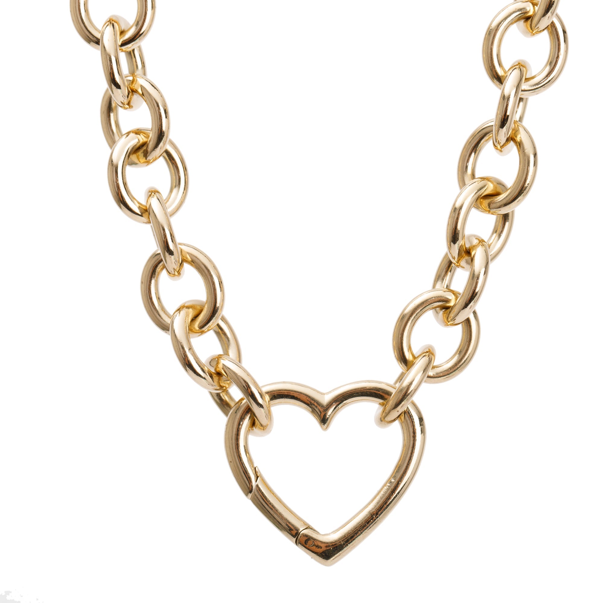 Tiffany & Co. 18k Yellow Gold Heart Clasp Collar Necklace w/ Box