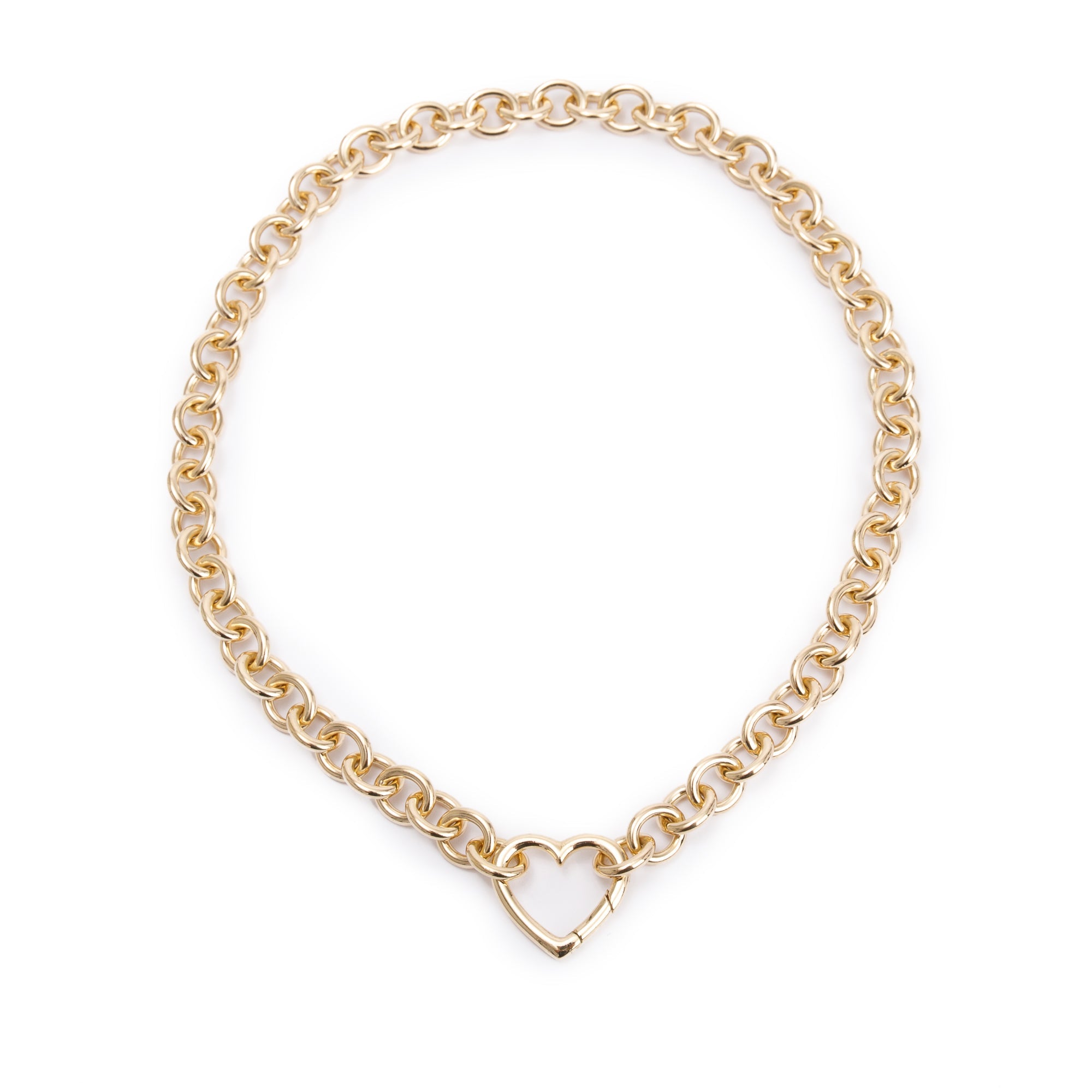 Tiffany & Co. 18k Yellow Gold Heart Clasp Collar Necklace w/ Box