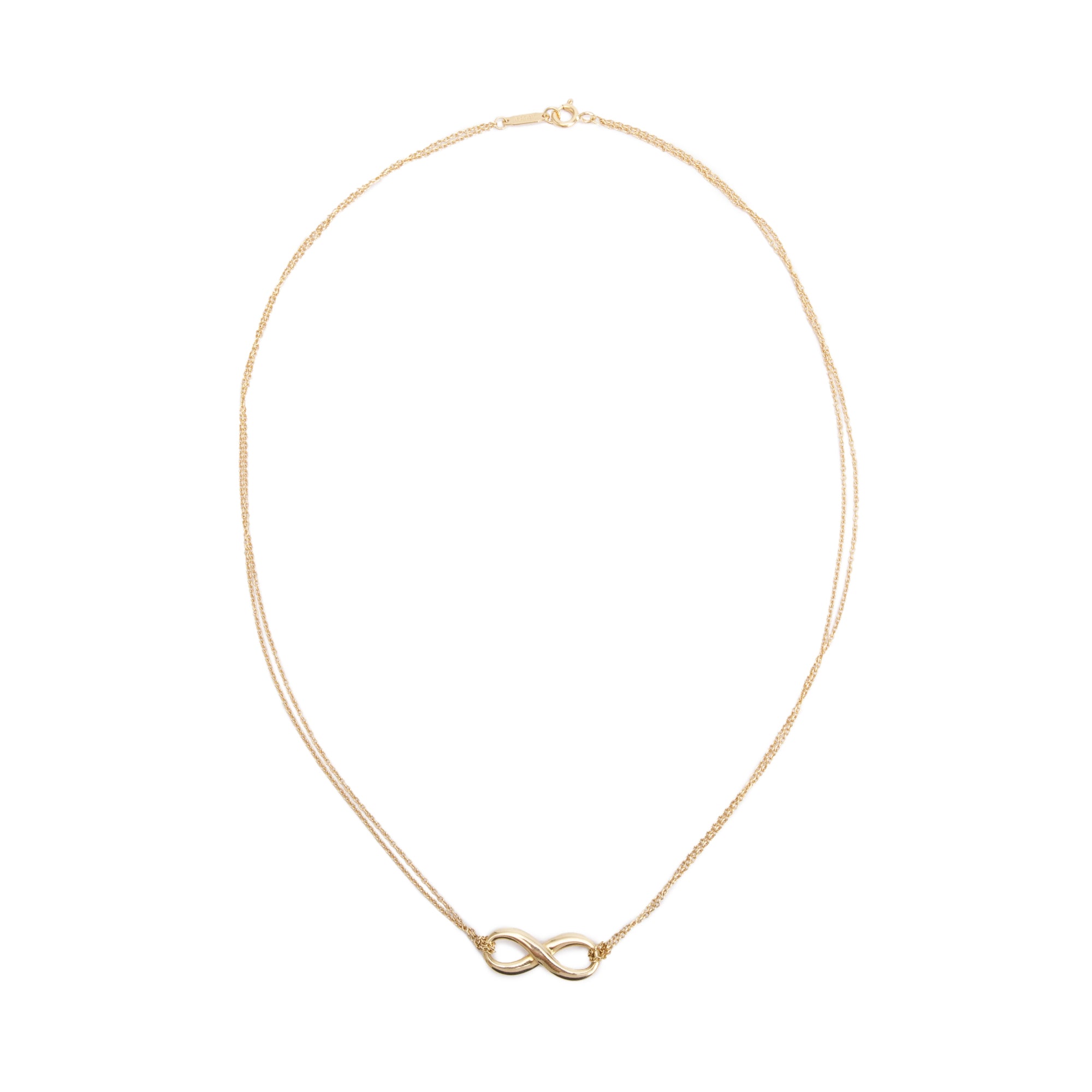 Tiffany & Co. 18k Yellow Gold Infinity Pendant Necklace w/ Box