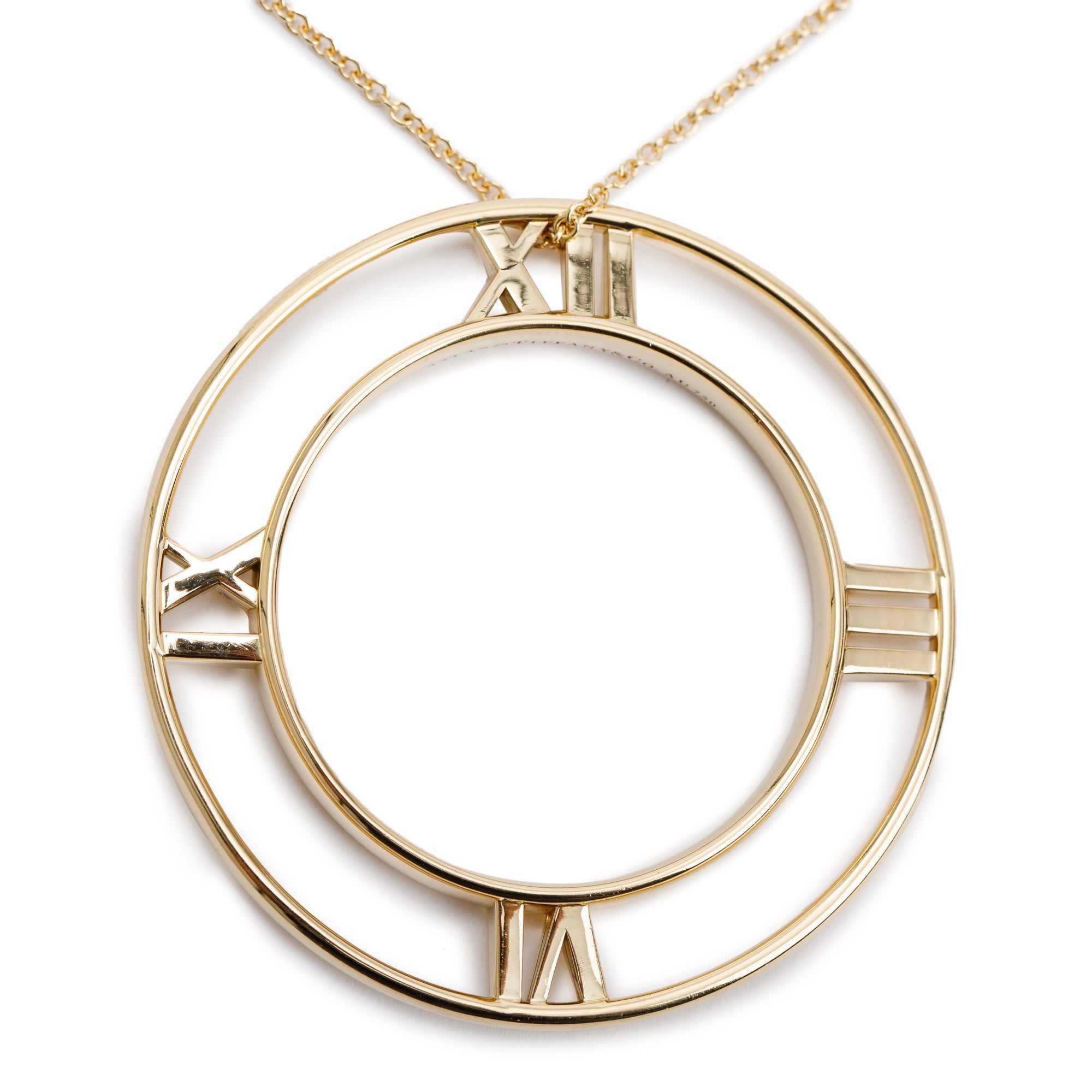 Tiffany & Co. 18k Yellow Gold Large Atlas Round Pendant Necklace