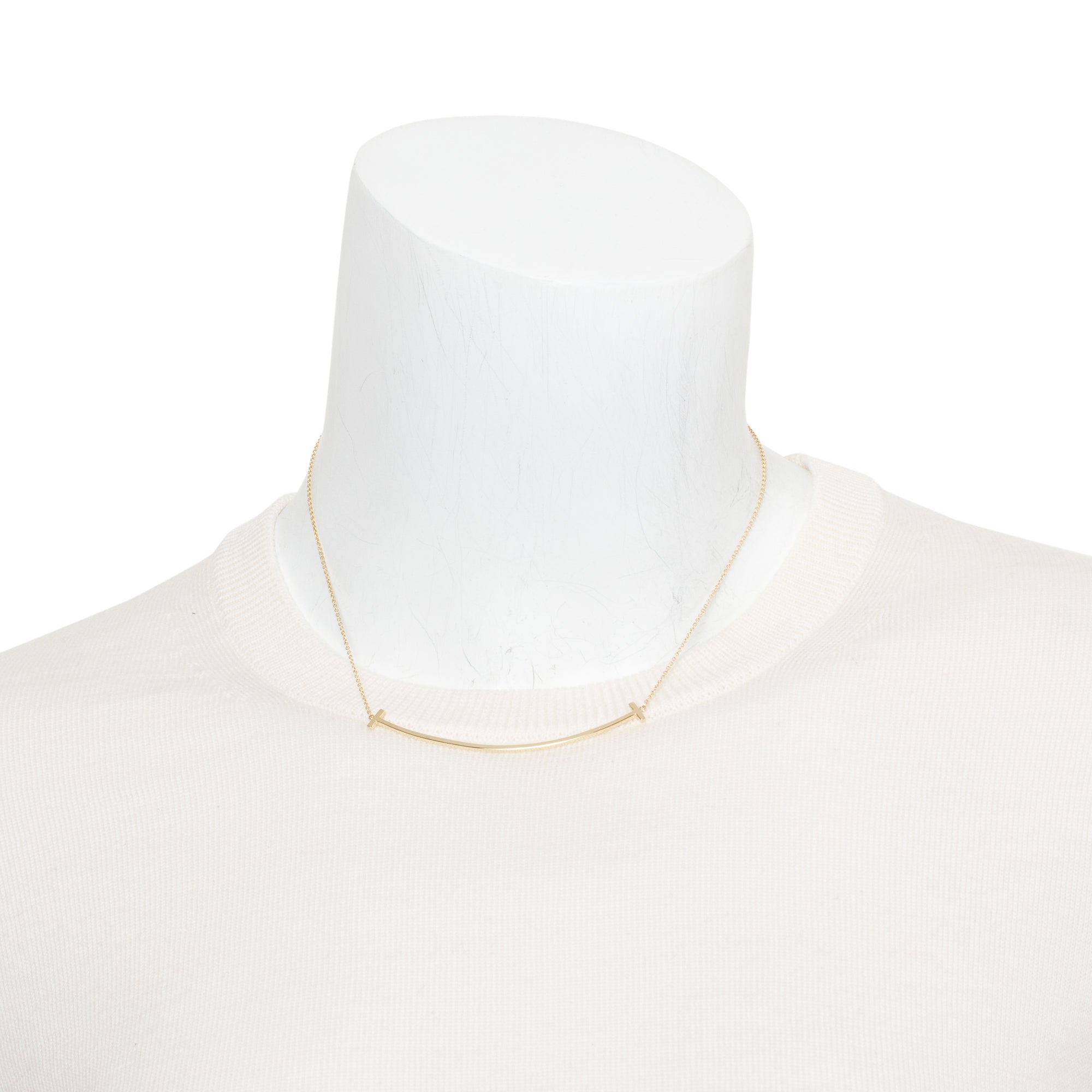 Tiffany & Co. 18k Yellow Gold Large T Smile Pendant Necklace