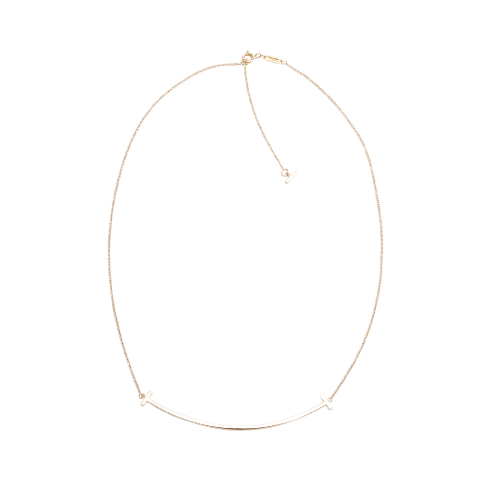Tiffany & Co. 18k Yellow Gold Large T Smile Pendant Necklace