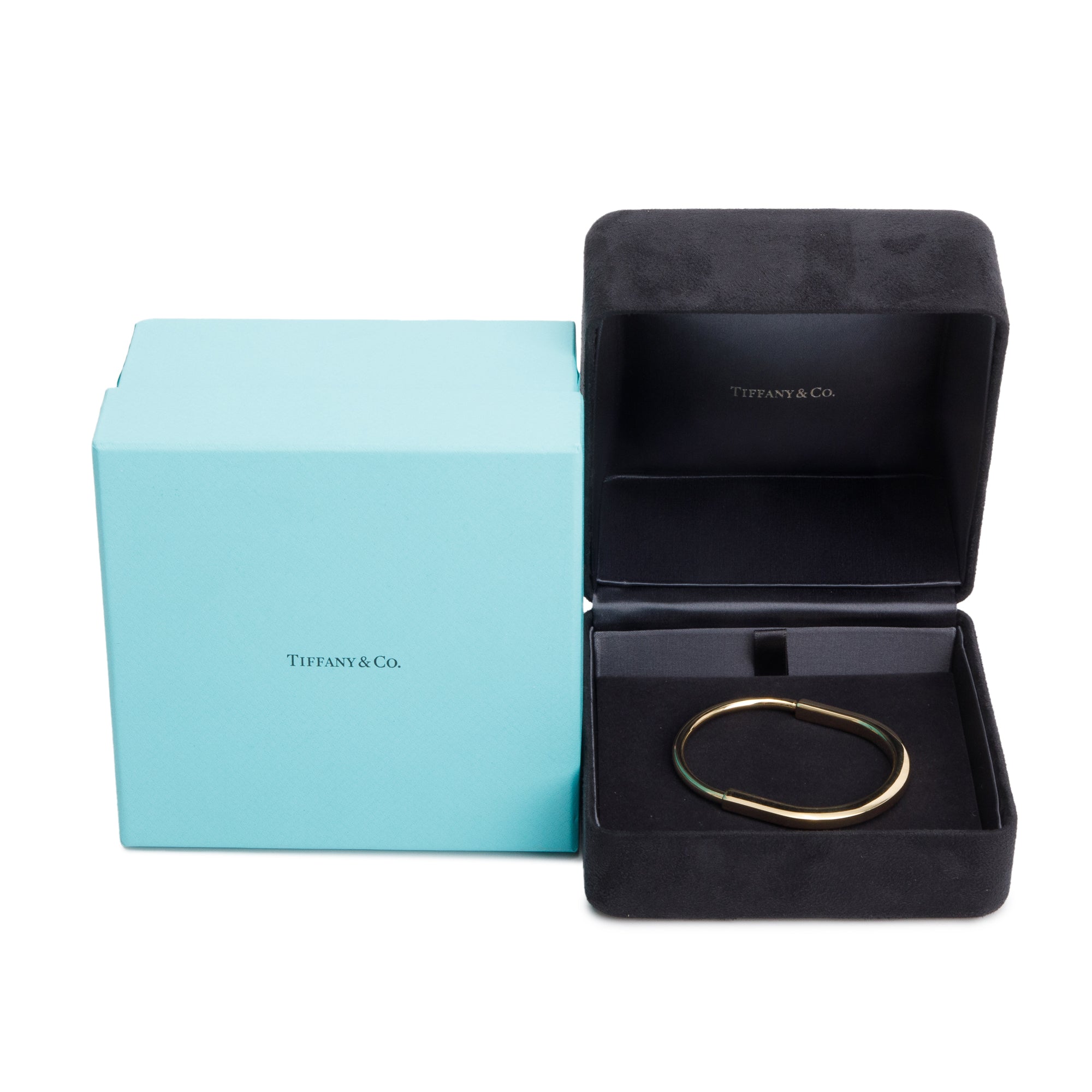 Tiffany & Co. 18k Yellow Gold Lock Bangle w/ Box