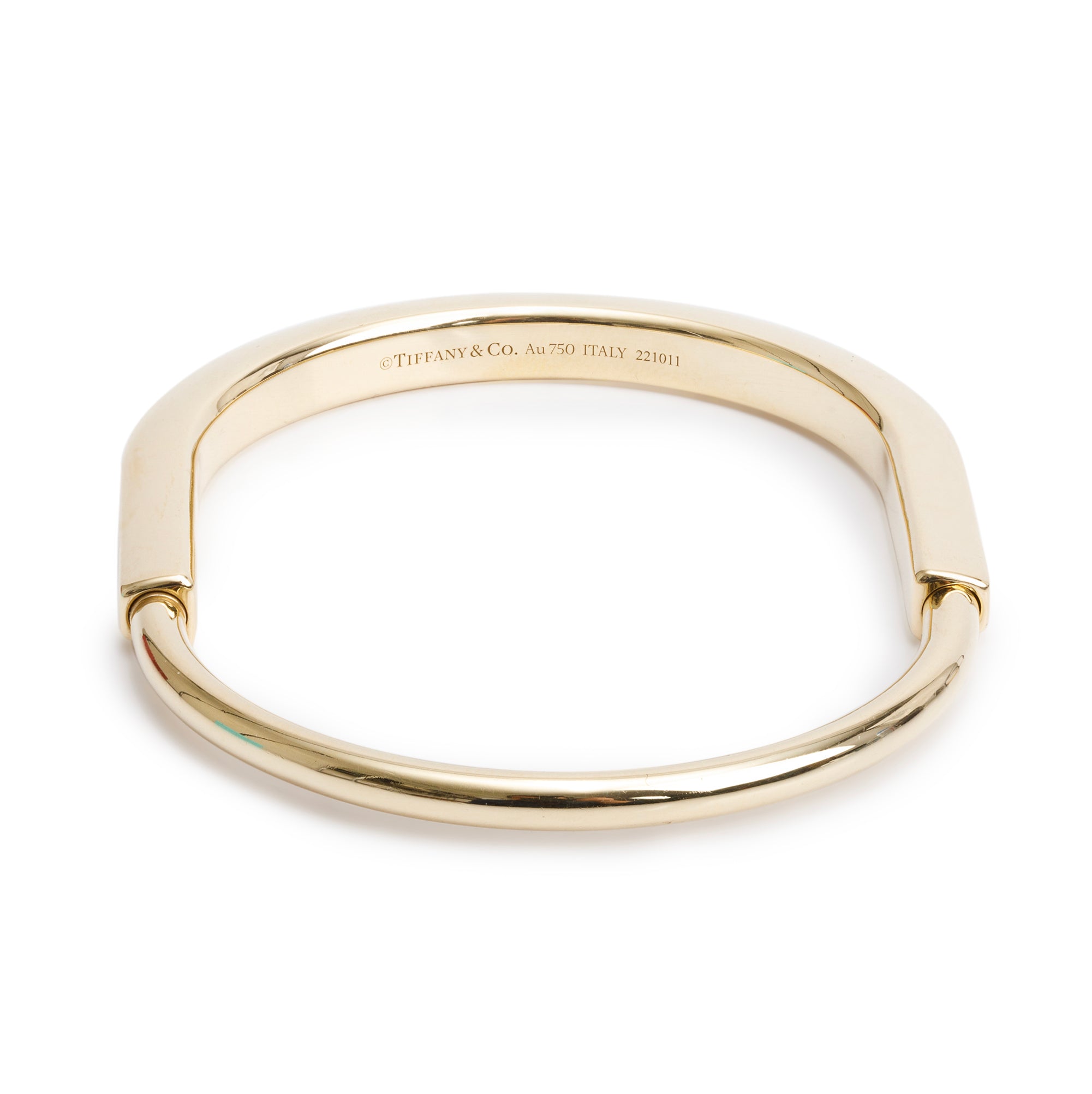 Tiffany & Co. 18k Yellow Gold Lock Bangle w/ Box