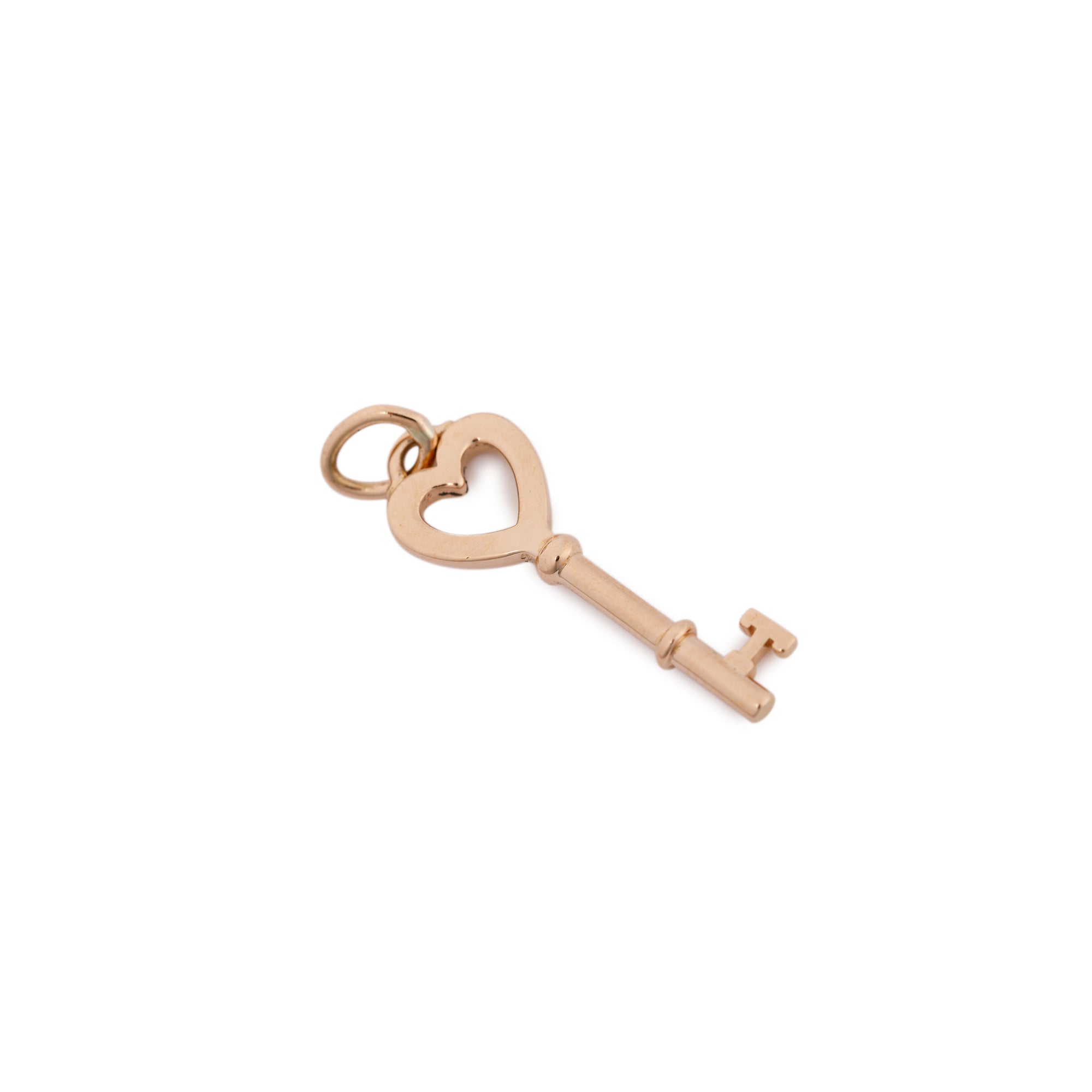 Tiffany & Co. 18k Yellow Gold Mini Heart Key Pendant