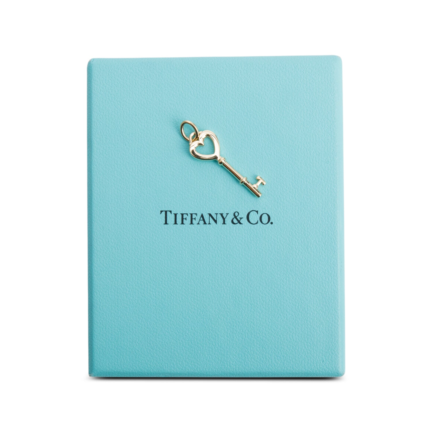 Tiffany & Co. 18k Yellow Gold Mini Heart Key Pendant w/ Box