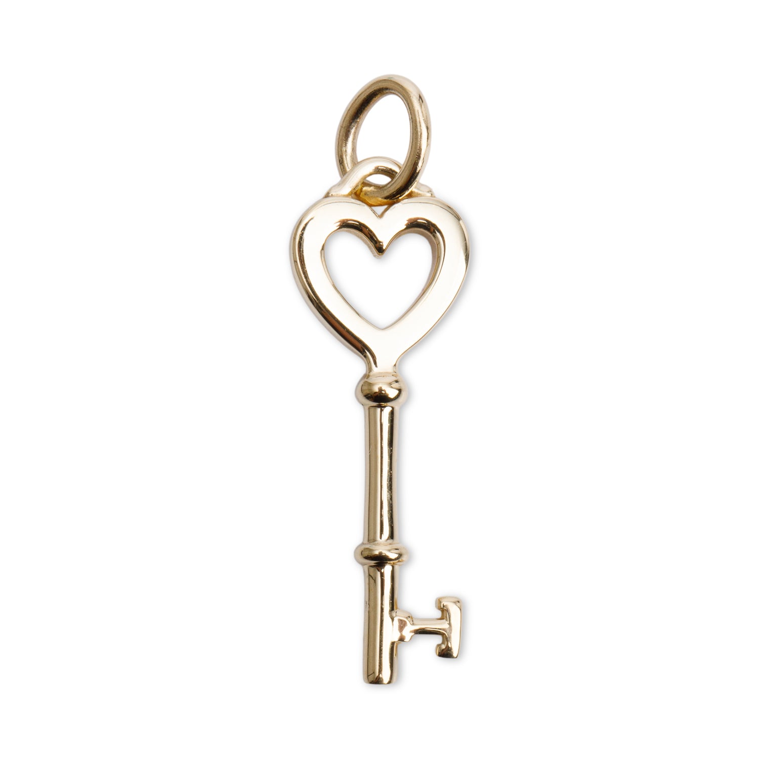 Tiffany & Co. 18k Yellow Gold Mini Heart Key Pendant w/ Box