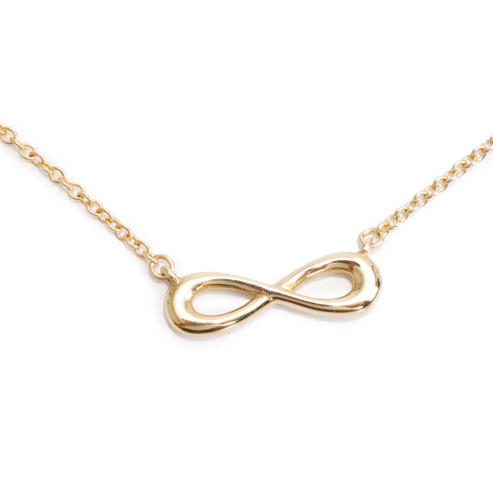 Tiffany & Co. 18k Yellow Gold Mini Infinity Pendant Necklace w/ Box