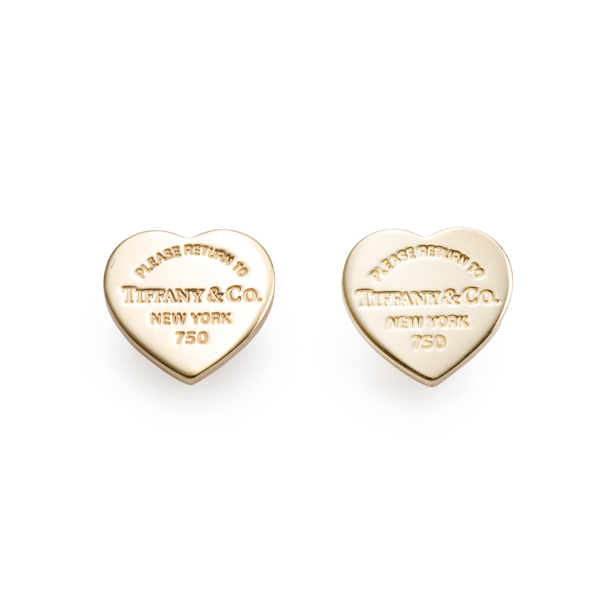 Tiffany & Co. 18k Yellow Gold Return to Tiffany Mini Heart Tag Stud Earrings