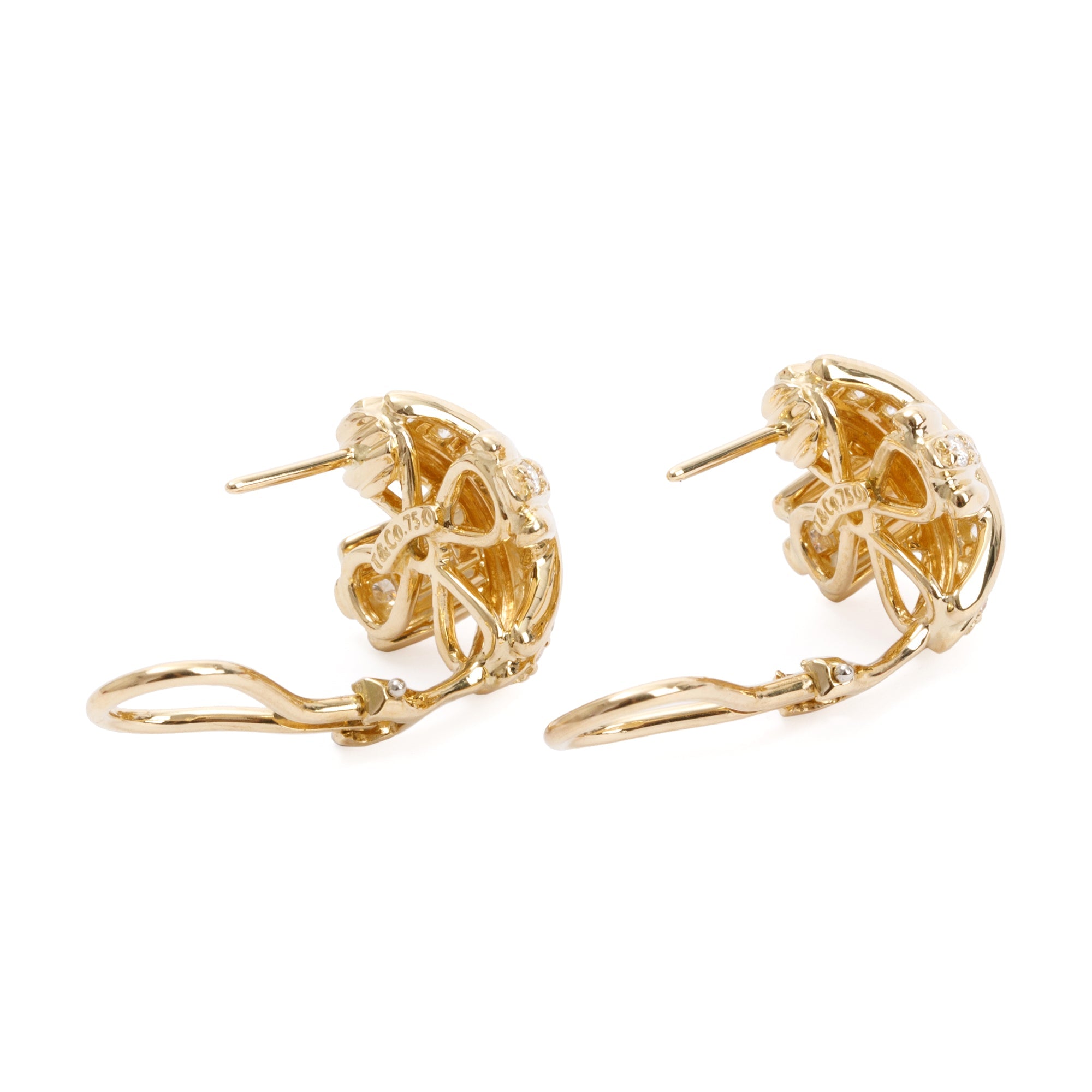 Tiffany & Co. 18k Yellow Gold Signature X Diamond Earrings