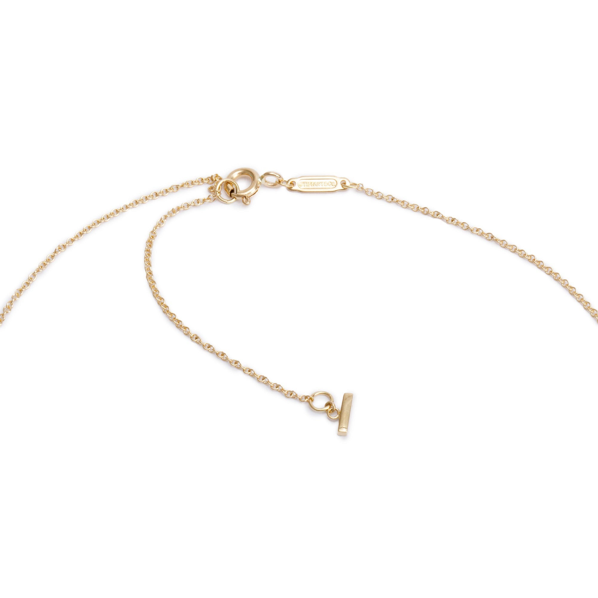 Tiffany & Co. 18k Yellow Gold Small T Smile Pendant Necklace w/ Box