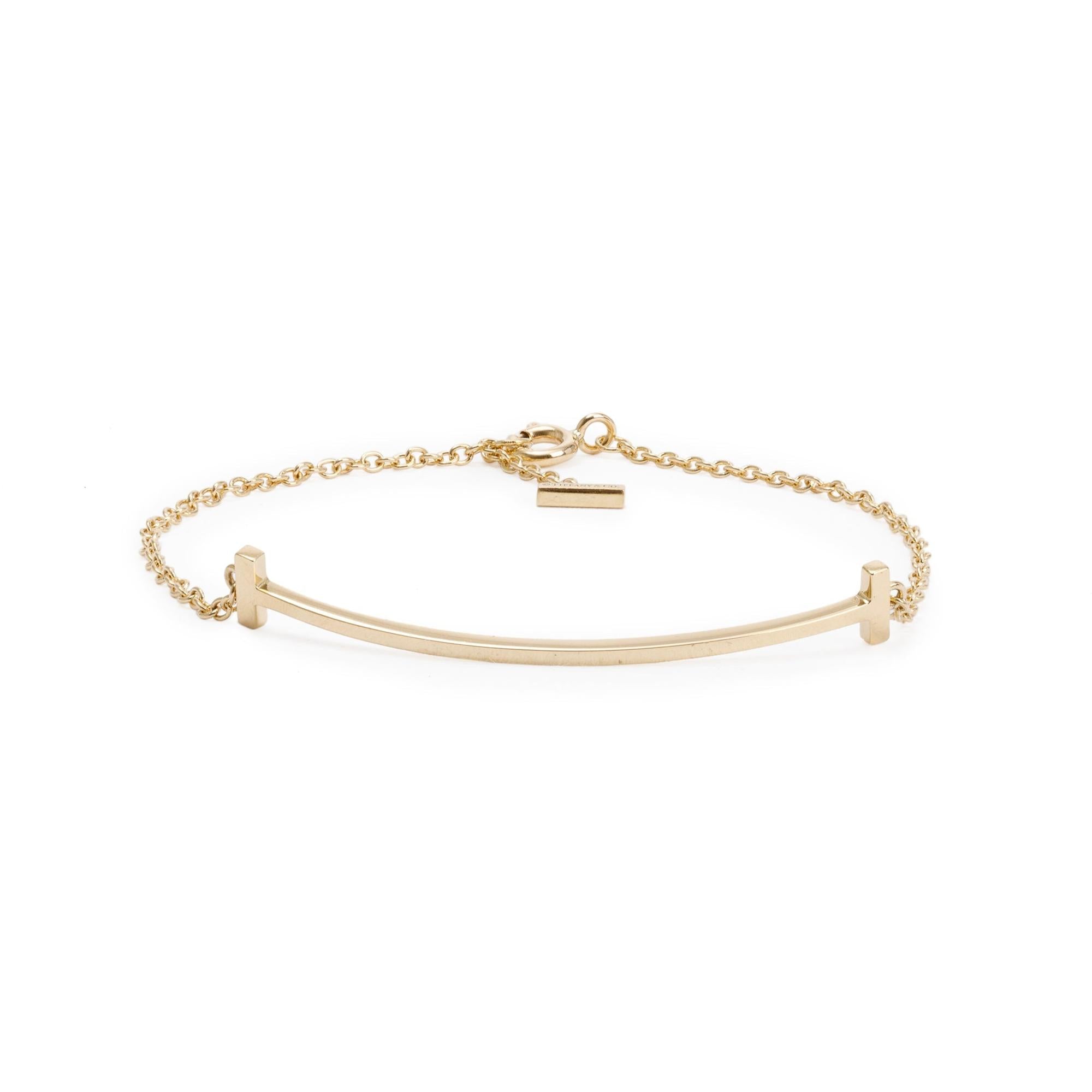 Tiffany & Co. 18k Yellow Gold T Smile Bracelet