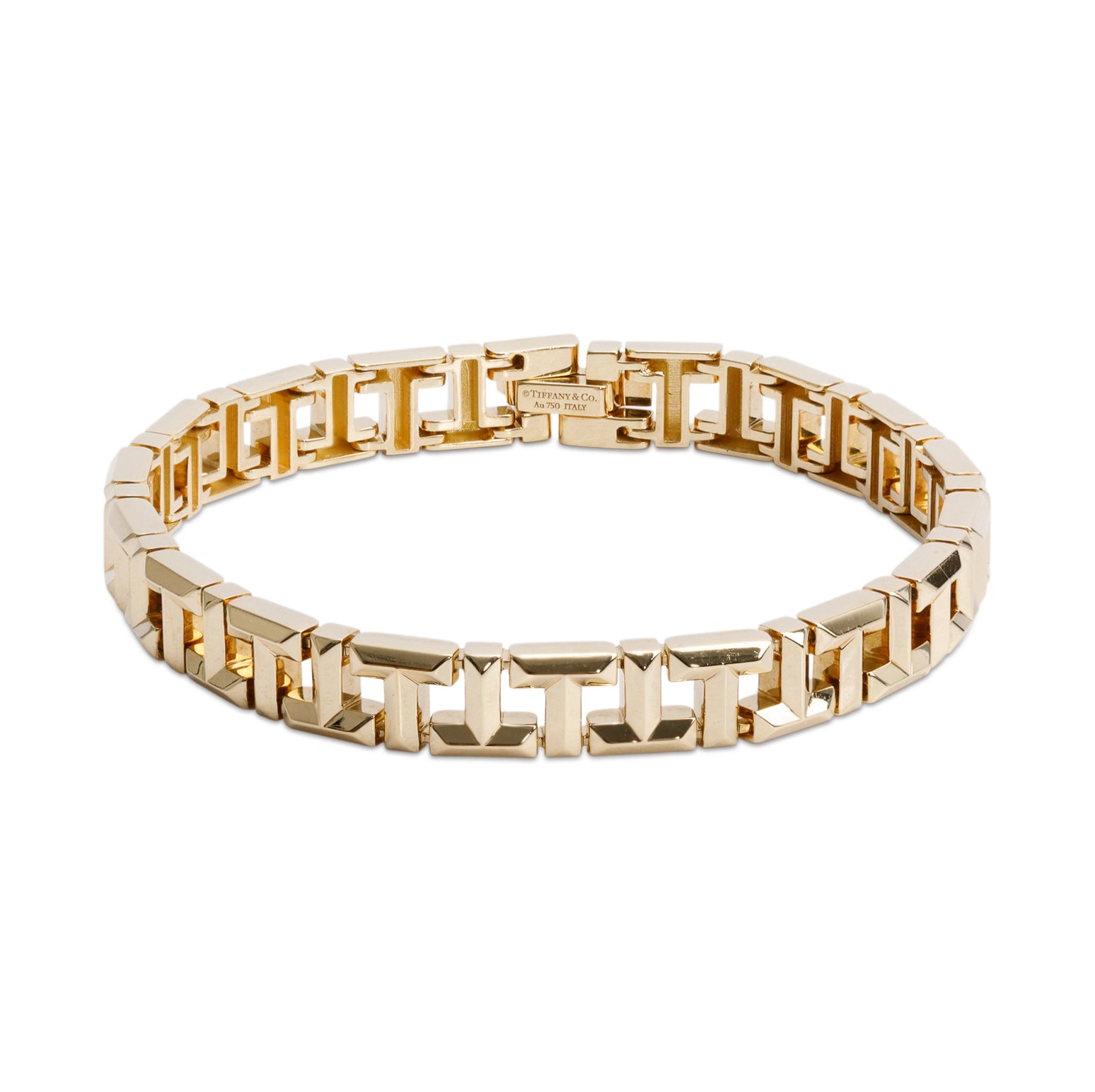 Tiffany & Co. 18k Yellow Gold T True Narrow Bracelet w/ Box