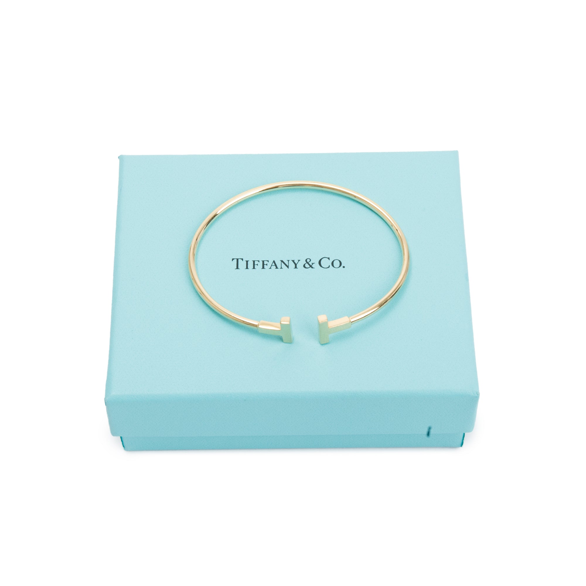 Tiffany & Co. 18k Yellow Gold T Wire Bracelet w/ Box