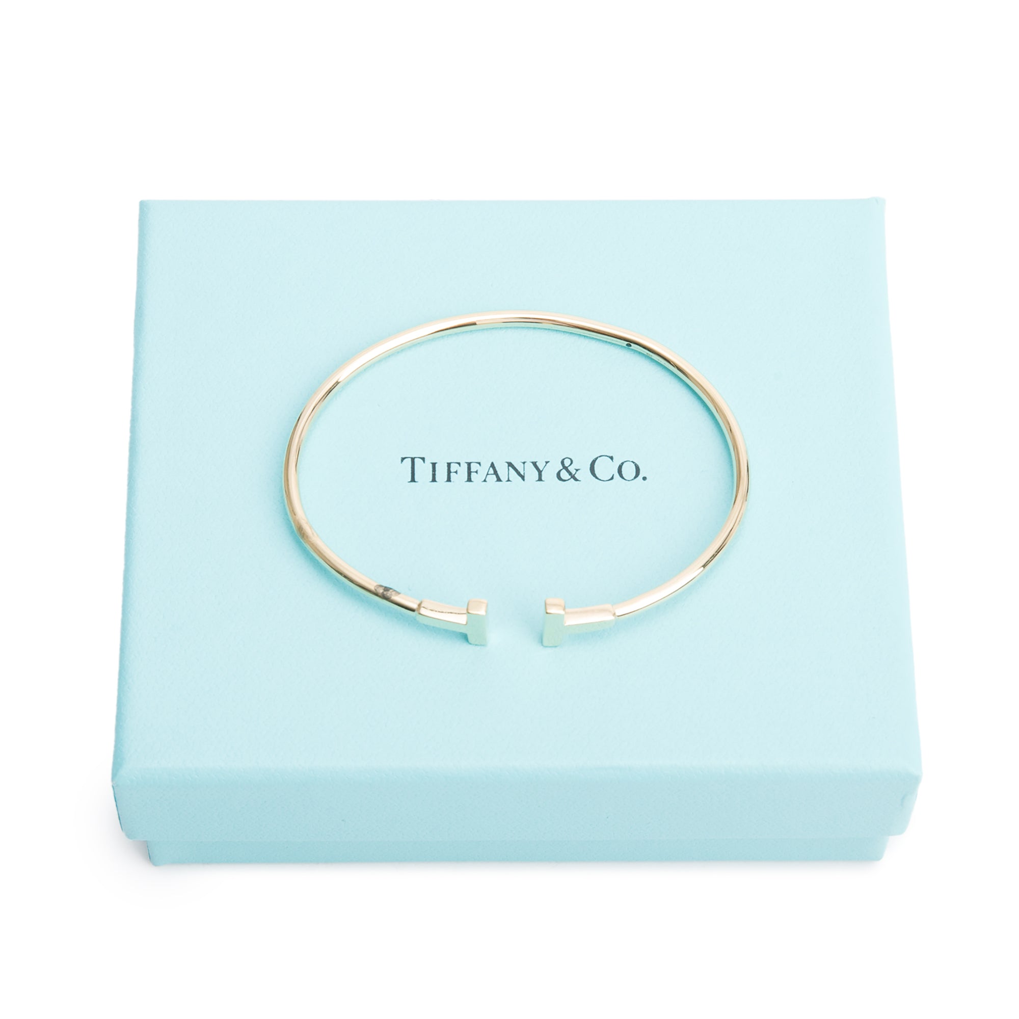 Tiffany & Co. 18k Yellow Gold T Wire Bracelet w/ Box