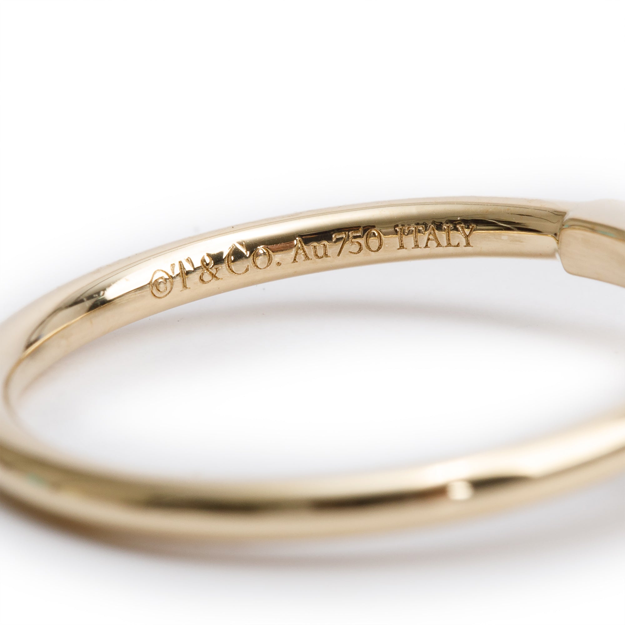 Tiffany & Co. 18k Yellow Gold T Wire Ring, Size 8.75 w/ Box