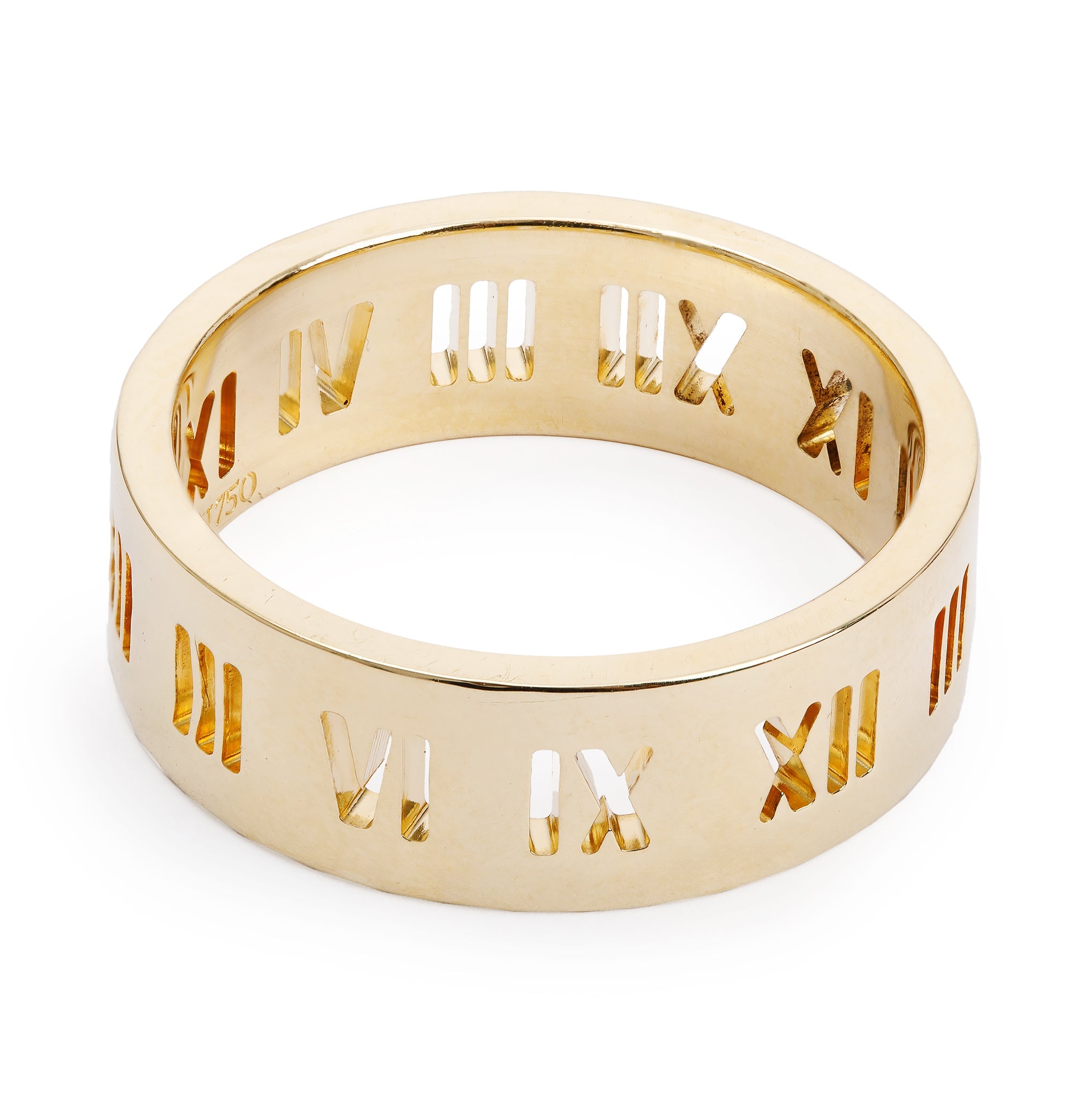 Tiffany & Co. 18k Yellow Gold Wide 8MM Pierced Atlas Band, Size 12