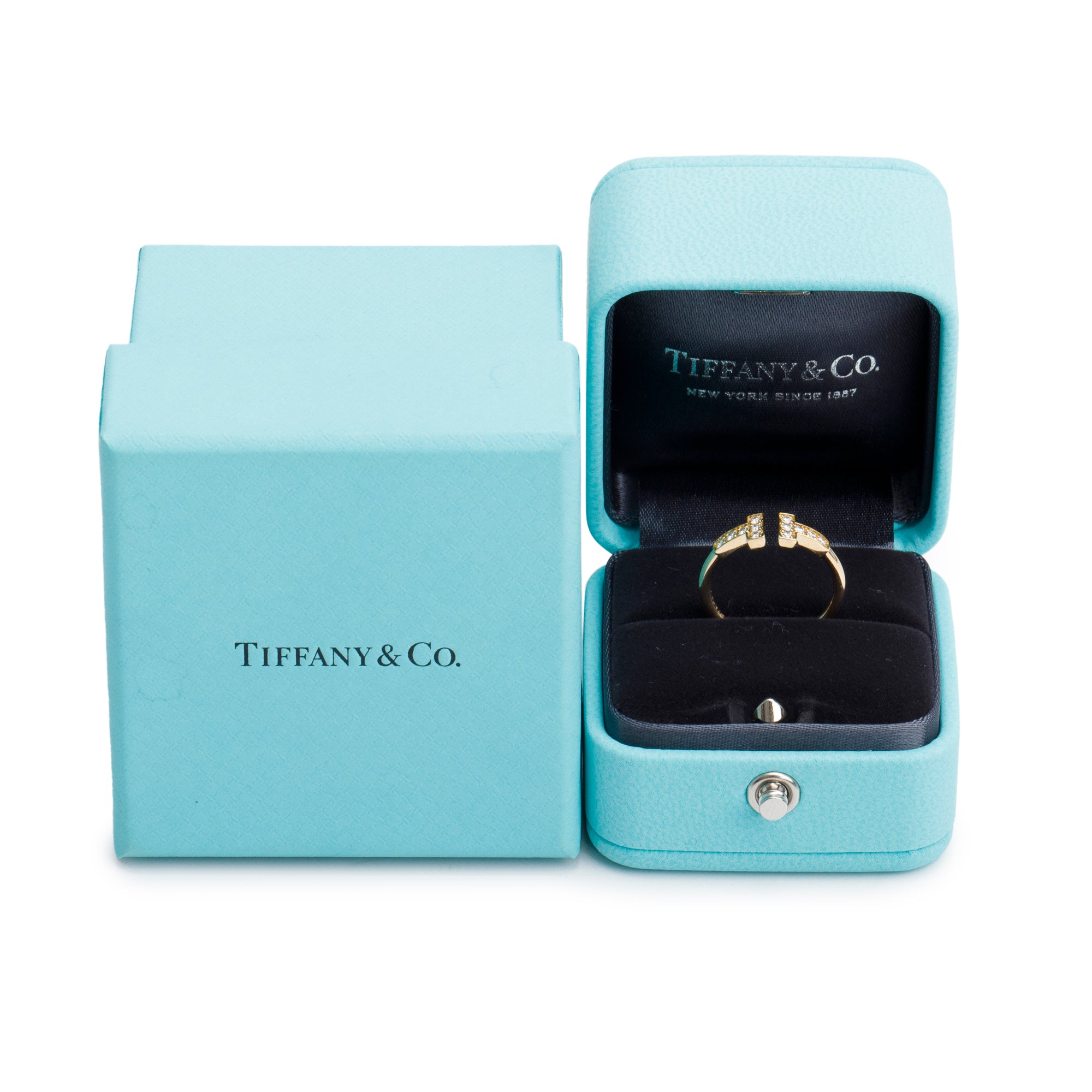 Tiffany & Co. 2024 18k Yellow Gold T Wire Diamond Ring, Size 5 w/ Box & Receipt