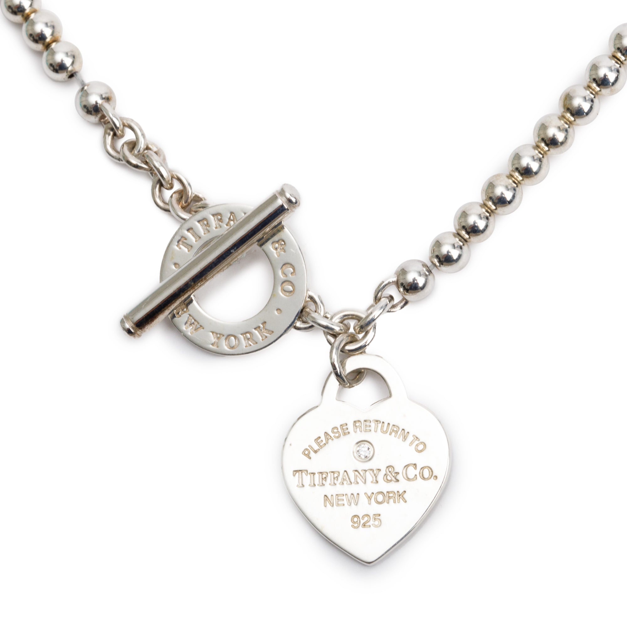 Tiffany & Co. 2024 Sterling Silver Return to Tiffany Pearl & Diamond Wrap Necklace w/ Box & Receipt