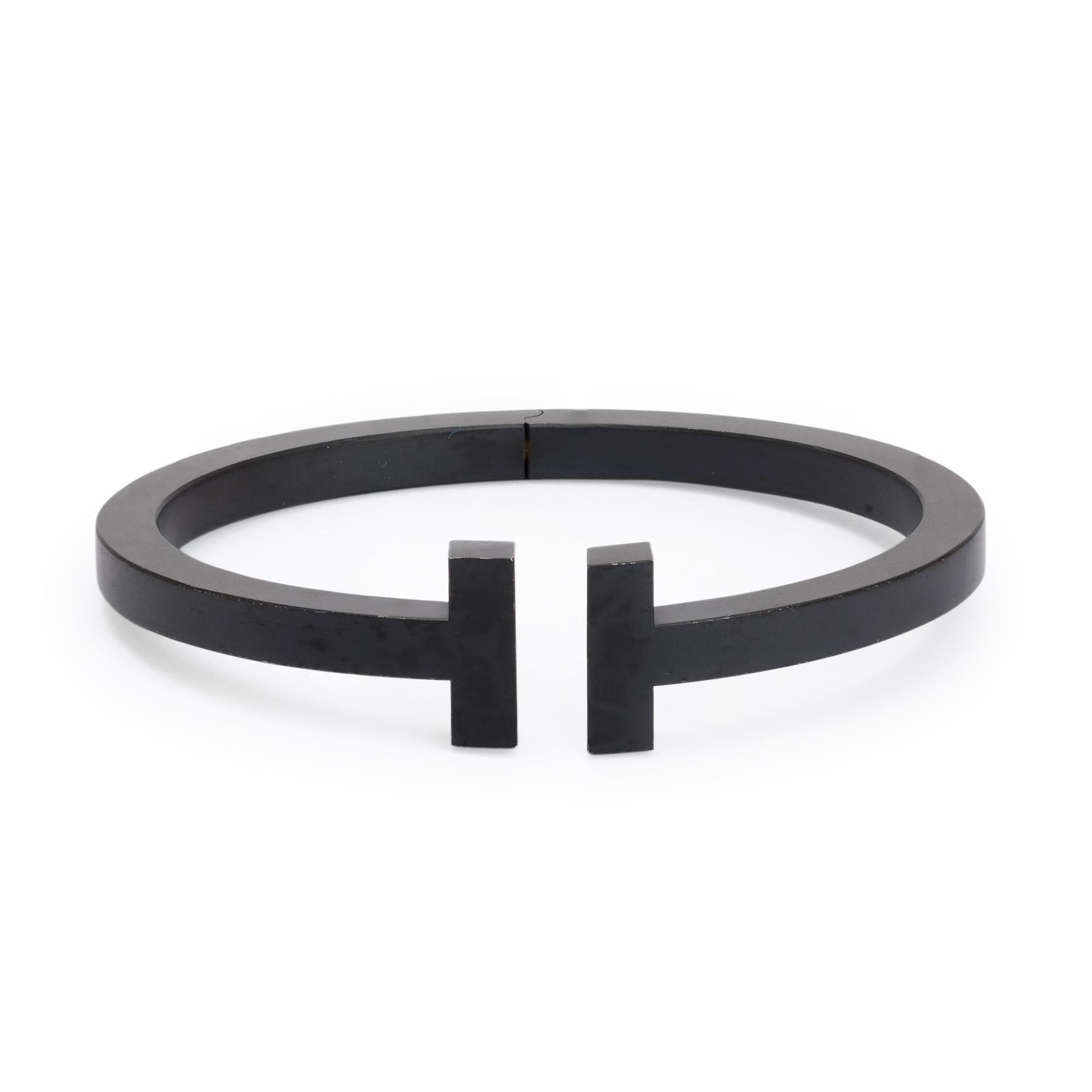 Tiffany & Co. Black-Coated Steel T Square Bracelet