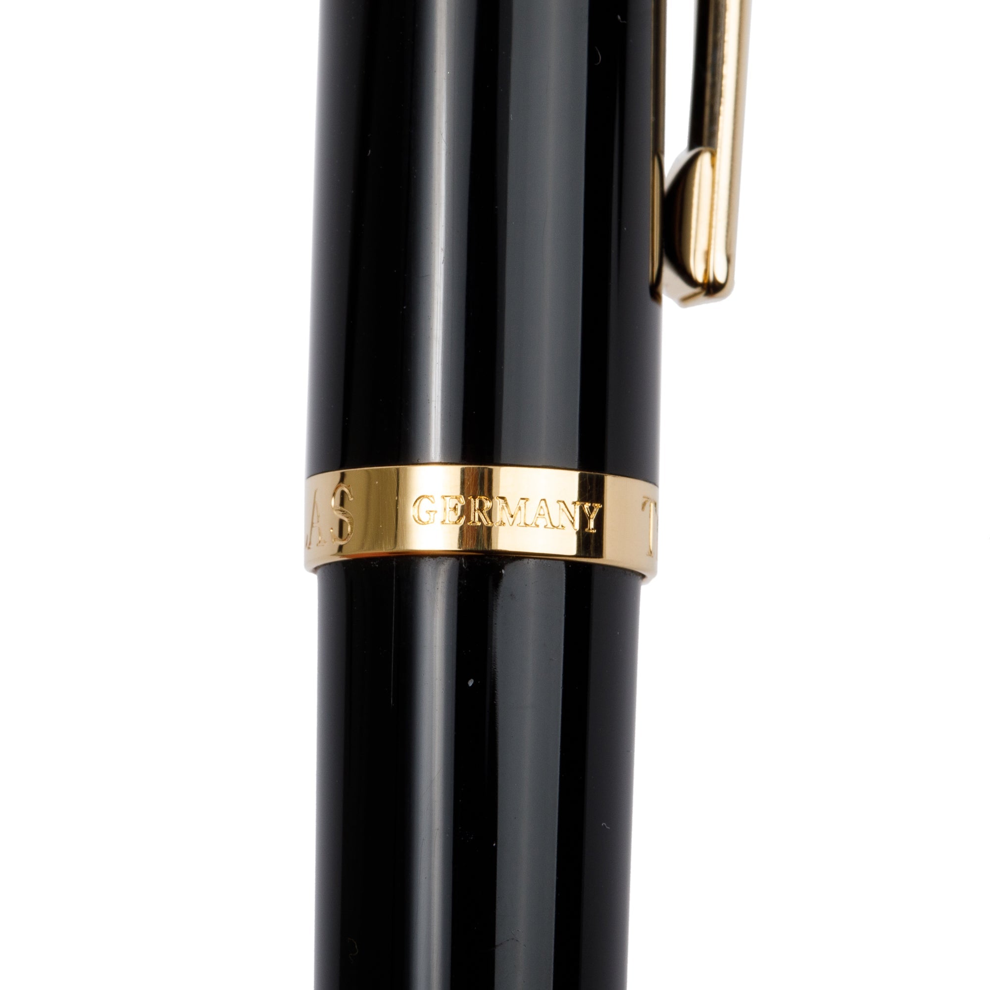 Tiffany & Co. Black Lacquer Atlas Ballpoint Pen w/ Box