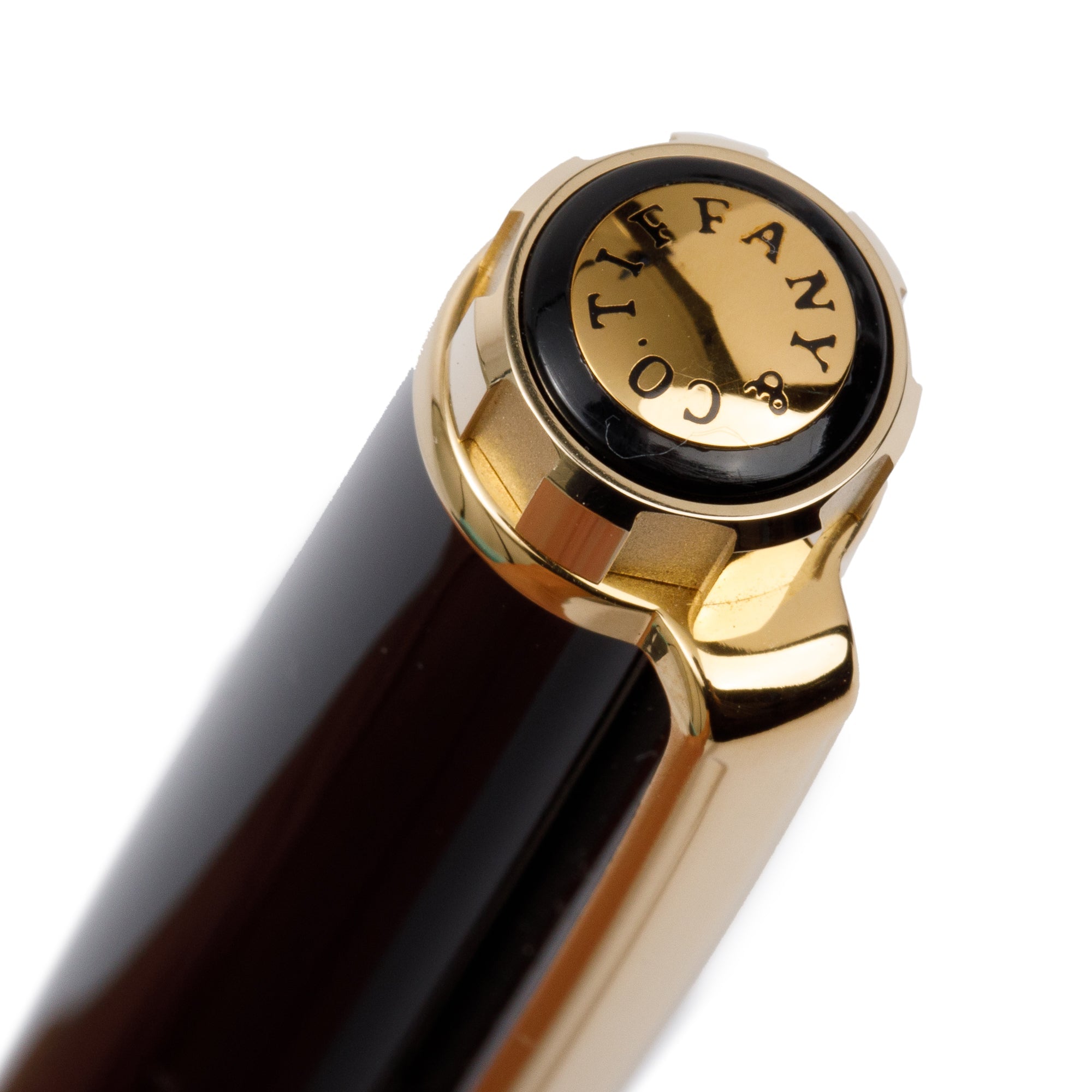 Tiffany & Co. Black Lacquer Atlas Ballpoint Pen w/ Box