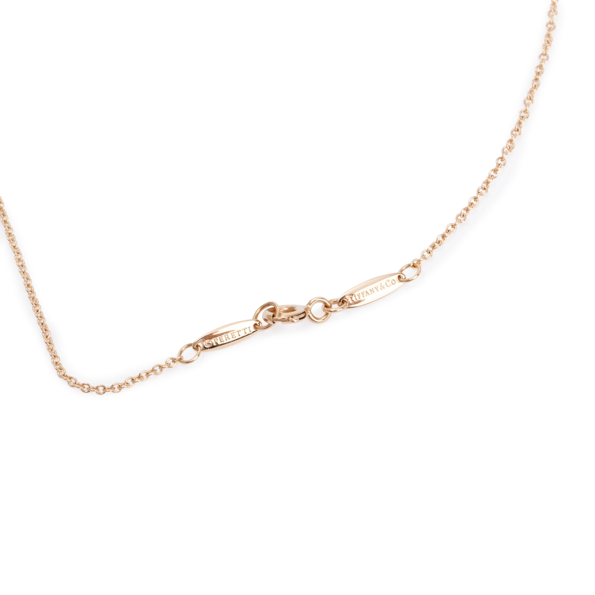 Tiffany & Co. Elsa Peretti 18k Rose Gold 0.03 ct. Diamonds by the Yard Pendant Necklace w/ Box & Receipt