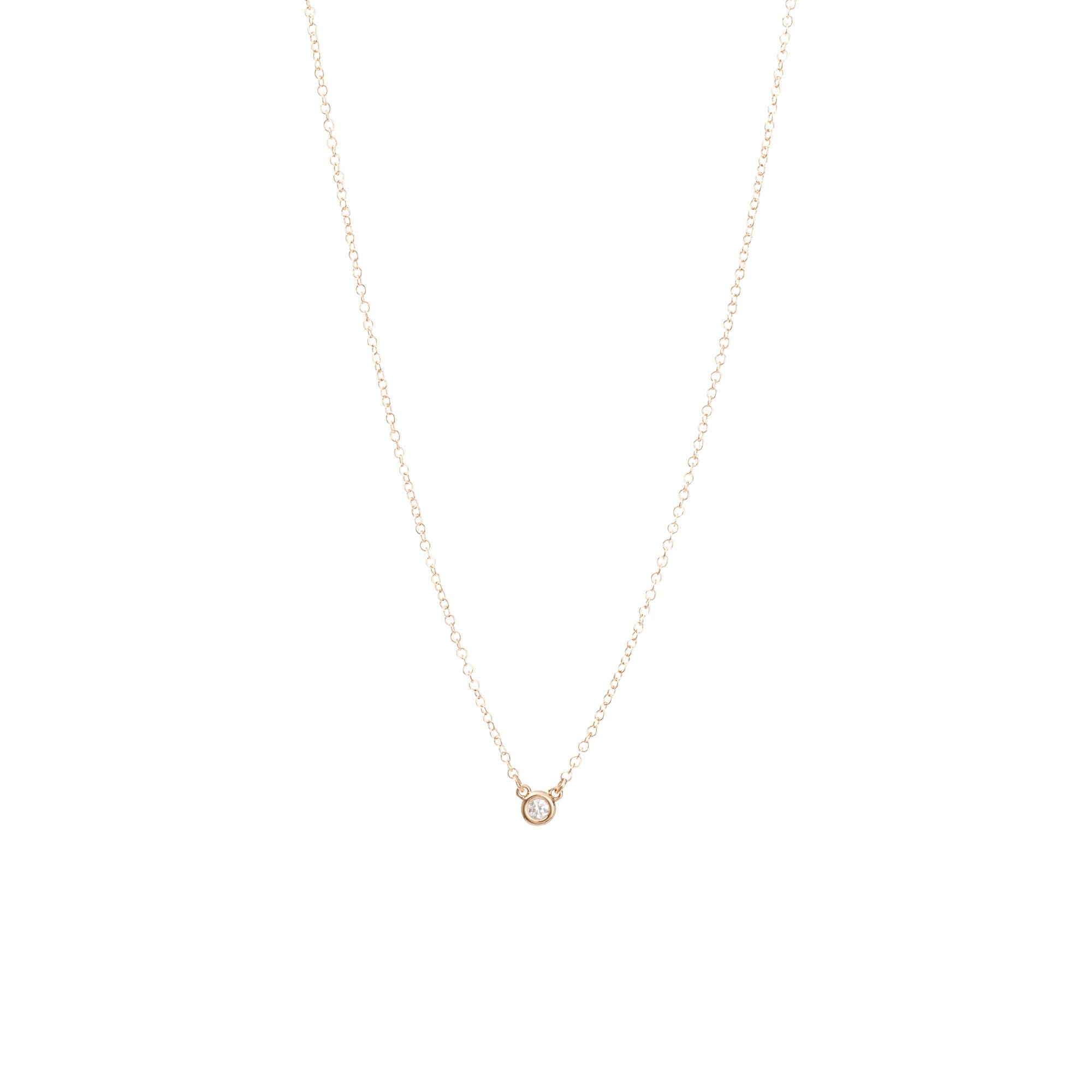 Tiffany & Co. Elsa Peretti 18k Rose Gold 0.03 ct. Diamonds by the Yard Pendant Necklace w/ Box & Receipt