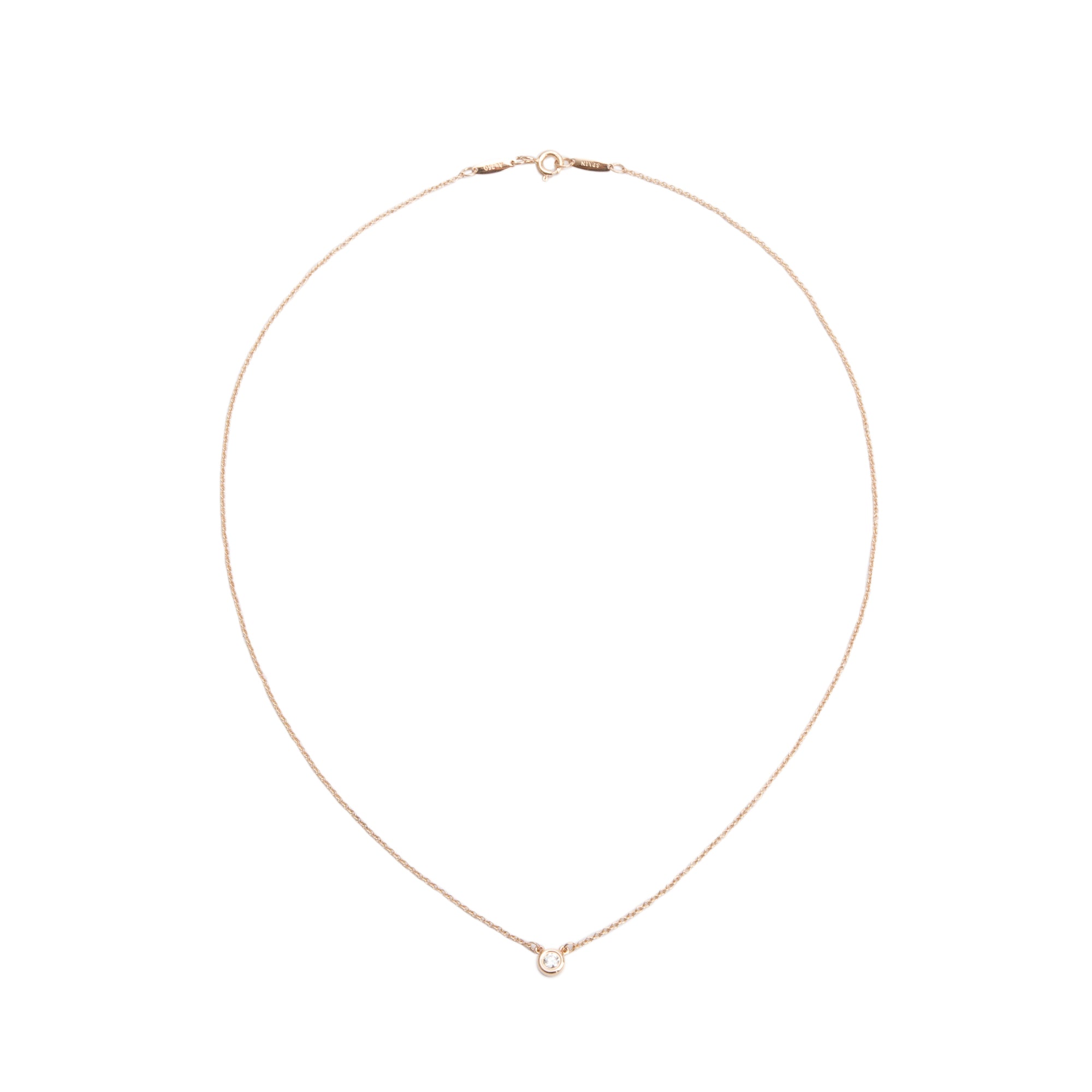 Tiffany & Co. Elsa Peretti 18k Rose Gold 0.07 ct. Diamonds by the Yard Pendant Necklace w/ Box & Receipt