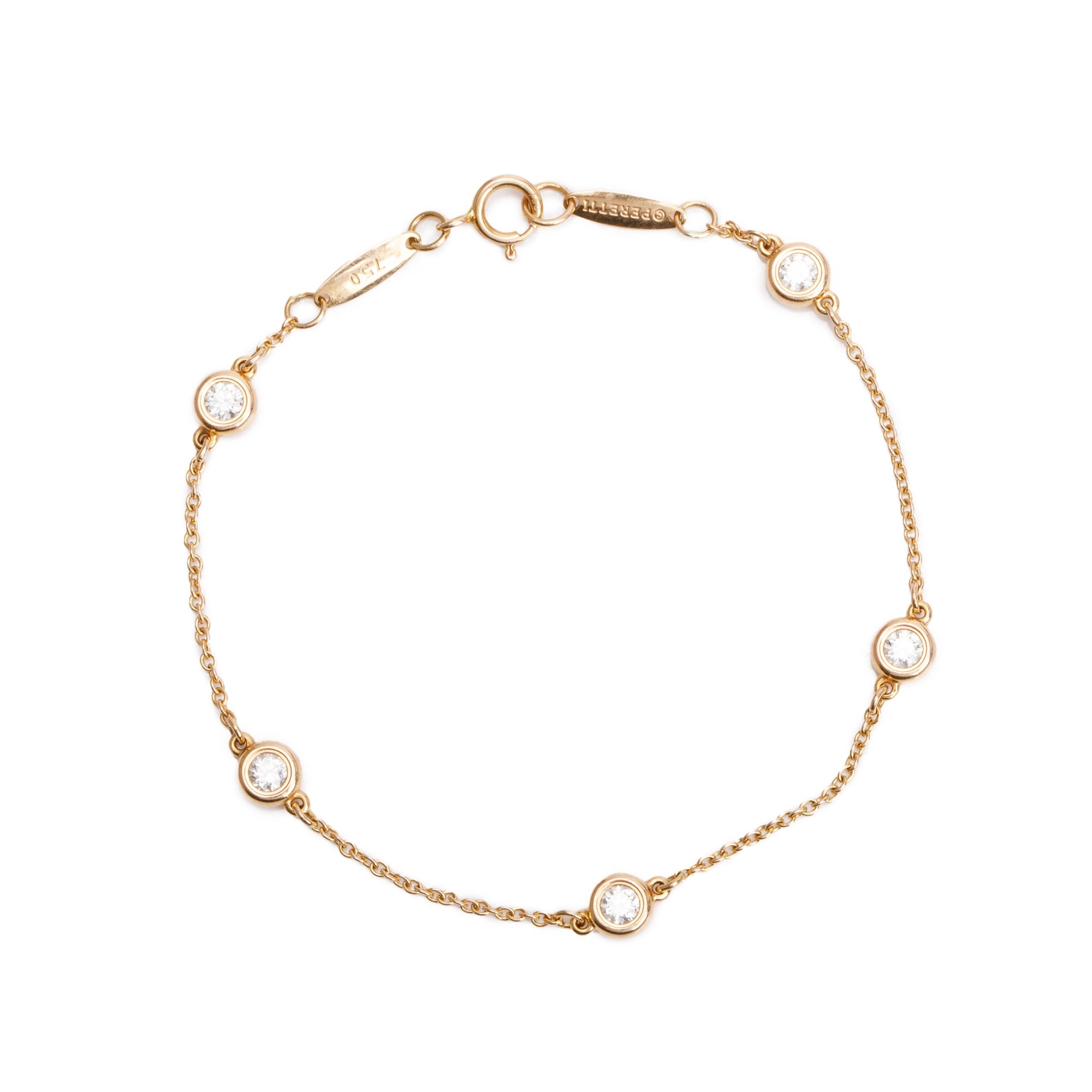 Tiffany & Co. Elsa Peretti 18k Rose Gold Diamonds by the Yard Bracelet w/ Box