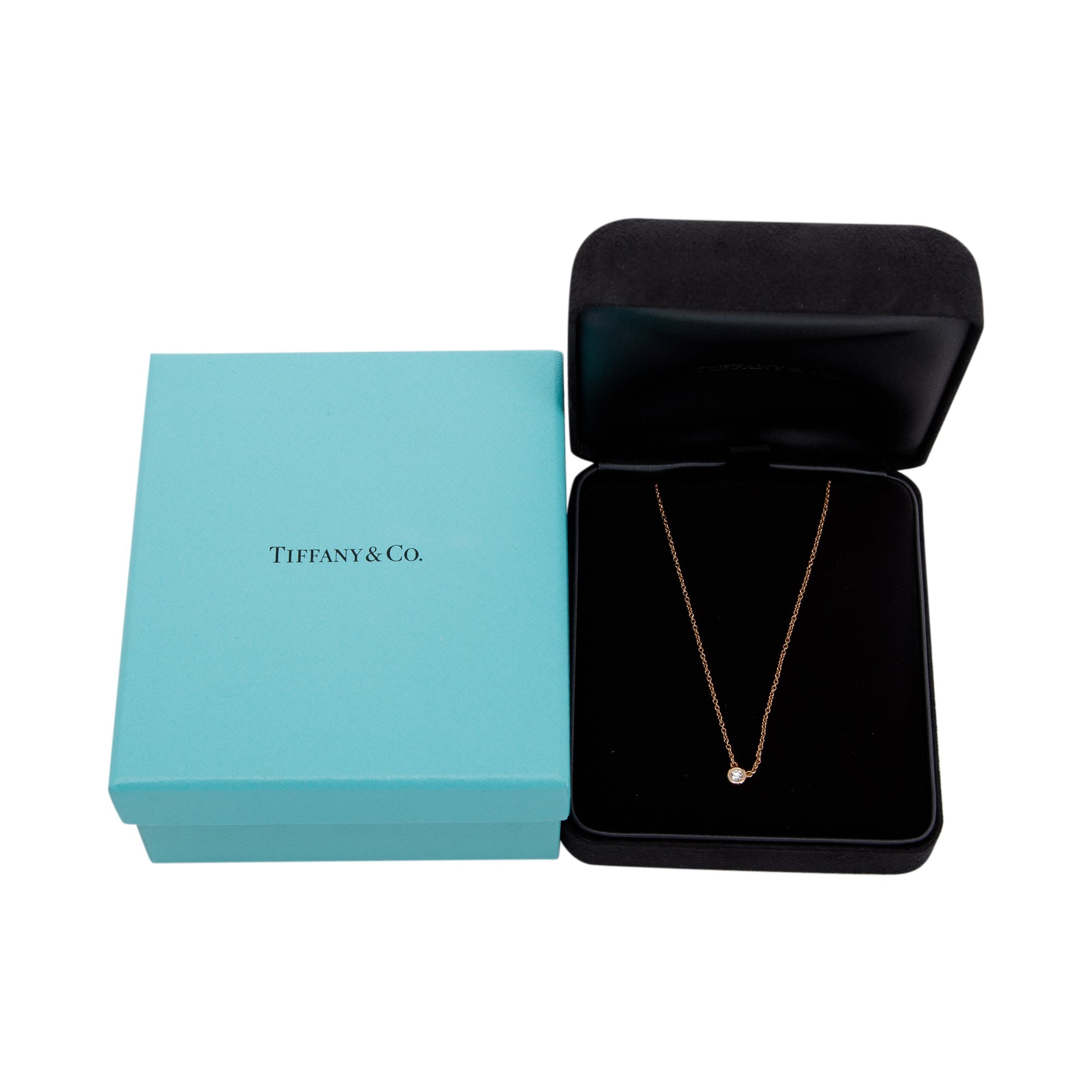 Tiffany & Co. Elsa Peretti 18k Rose Gold Diamonds by the Yard Pendant Necklace w/ Box & Receipt