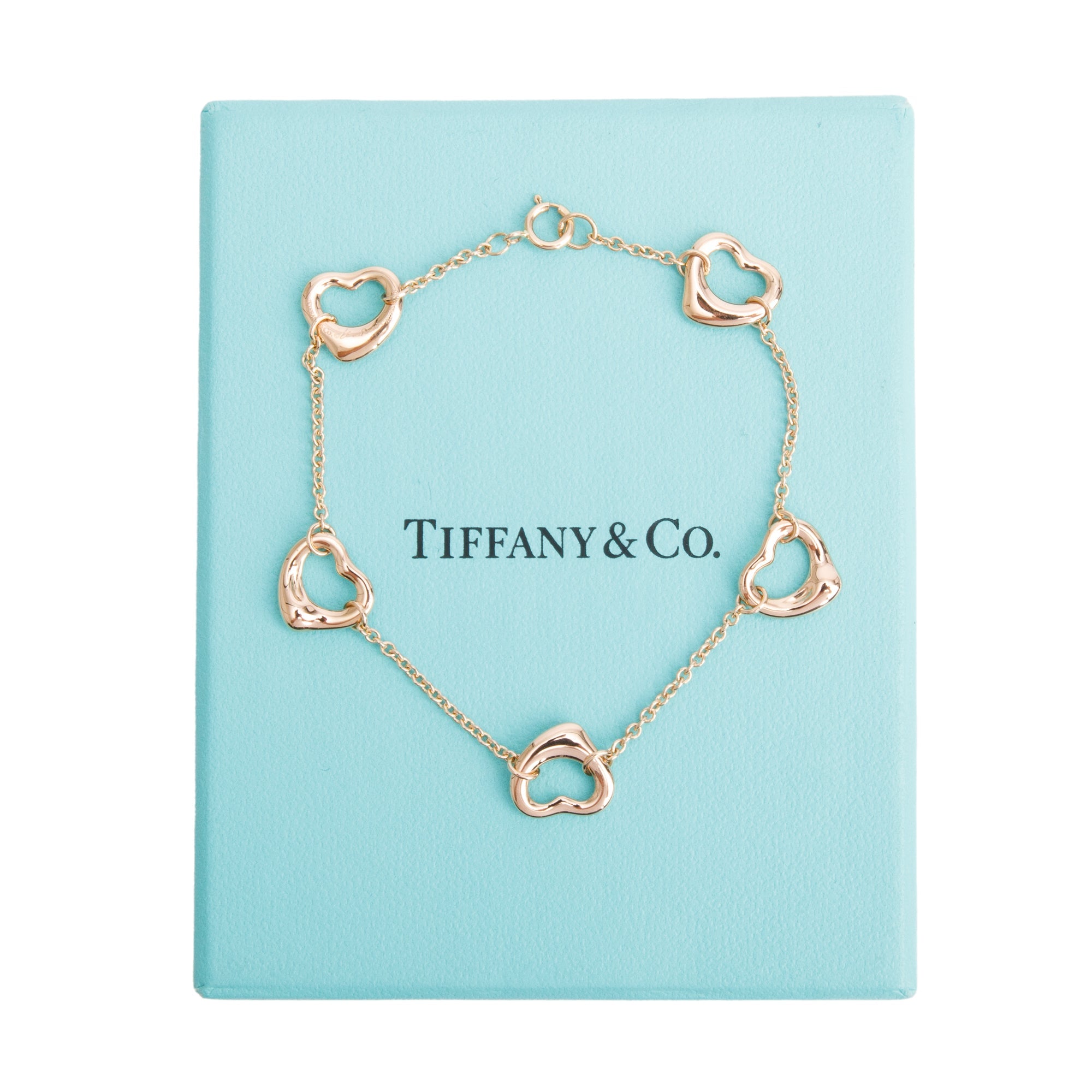 Tiffany & Co. Elsa Peretti 18k Rose Gold Open Heart Bracelet w/ Box