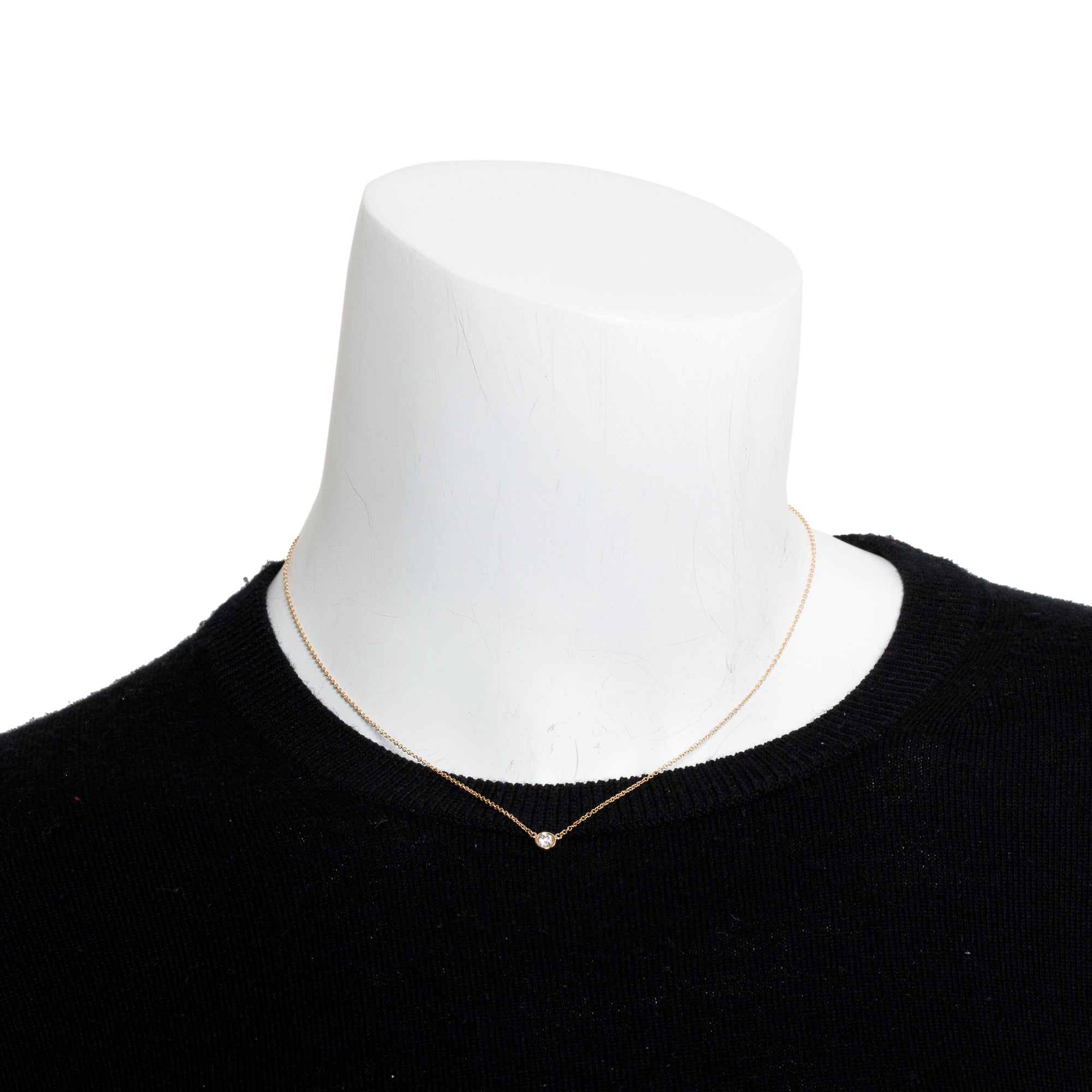 Tiffany & Co. Elsa Peretti 18k Yellow Gold 0.17 ct. Diamonds by the Yard Pendant Necklace w/ Box