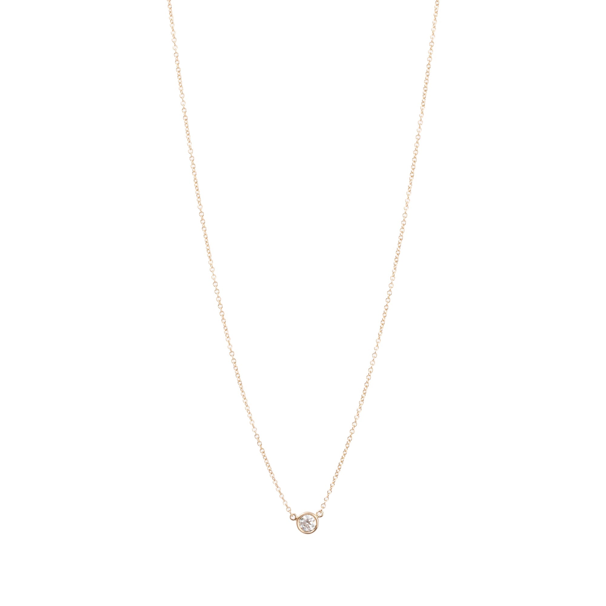 Tiffany & Co. Elsa Peretti 18k Yellow Gold 0.17 ct. Diamonds by the Yard Pendant Necklace w/ Box