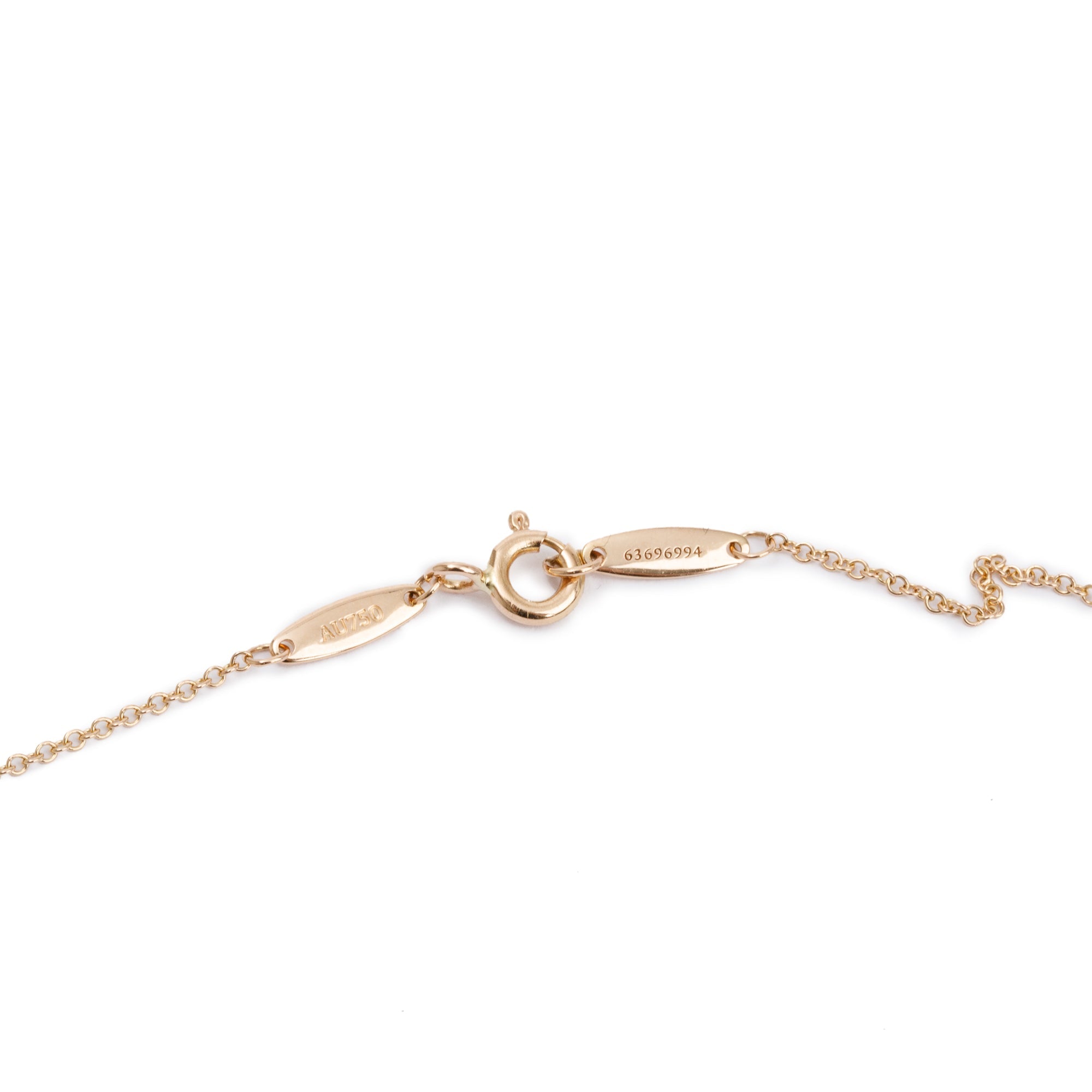 Tiffany & Co. Elsa Peretti 18k Yellow Gold 0.17 ct. Diamonds by the Yard Pendant Necklace w/ Box