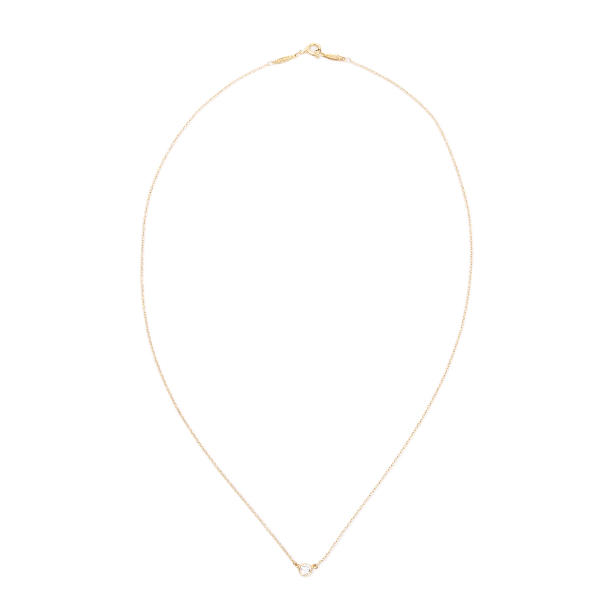 Tiffany & Co. Elsa Peretti 18k Yellow Gold 0.17 ct. Diamonds by the Yard Pendant Necklace