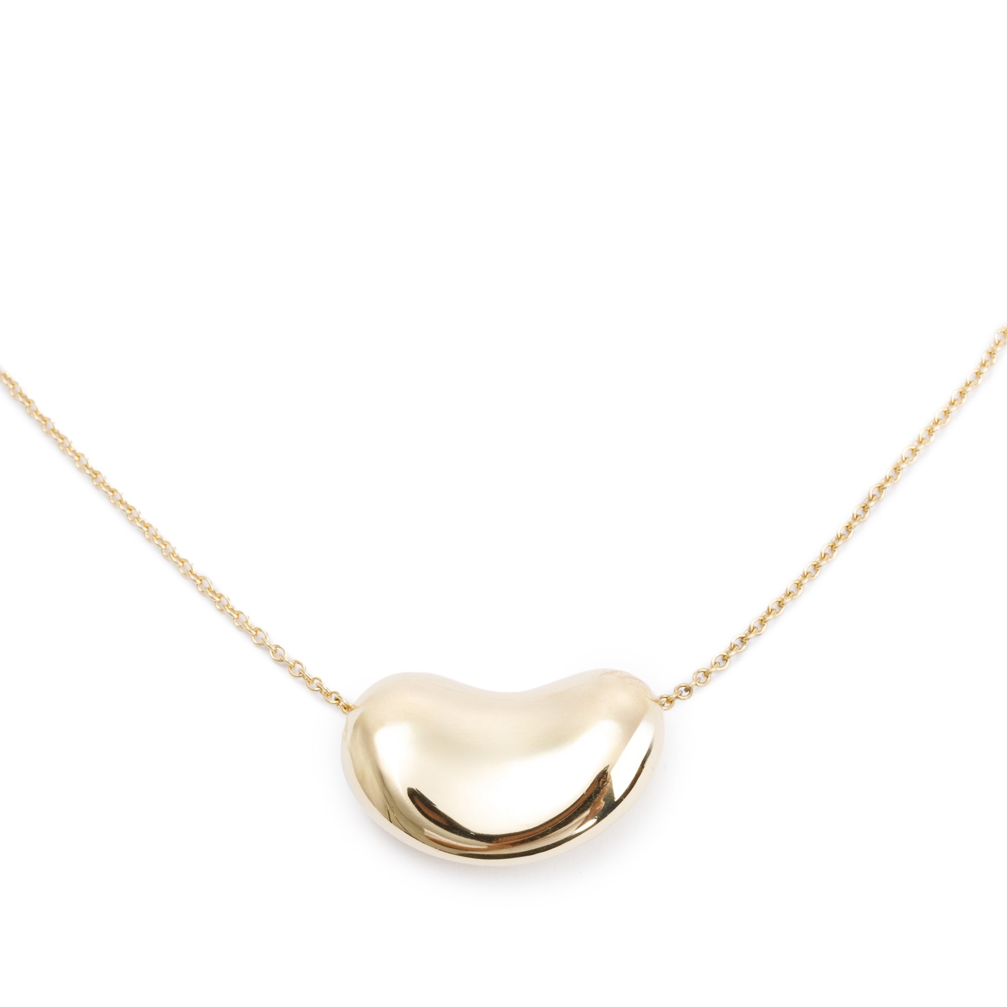 Tiffany & Co. Elsa Peretti 18k Yellow Gold 20 MM Bean Pendant Necklace