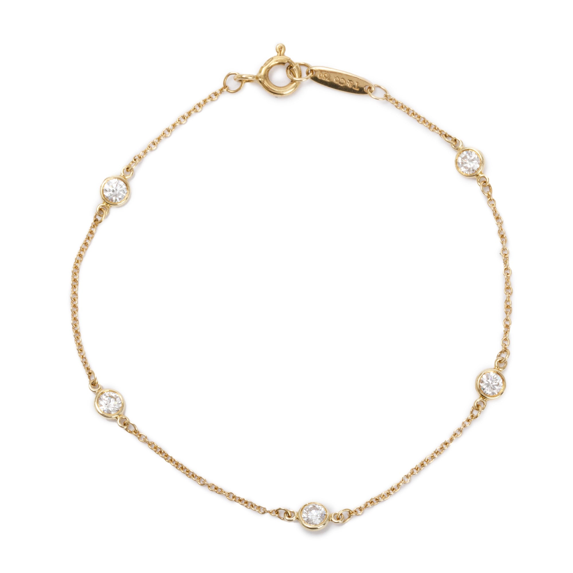 Tiffany & Co. Elsa Peretti 18k Yellow Gold Diamonds by the Yard Bracelet w/ Box